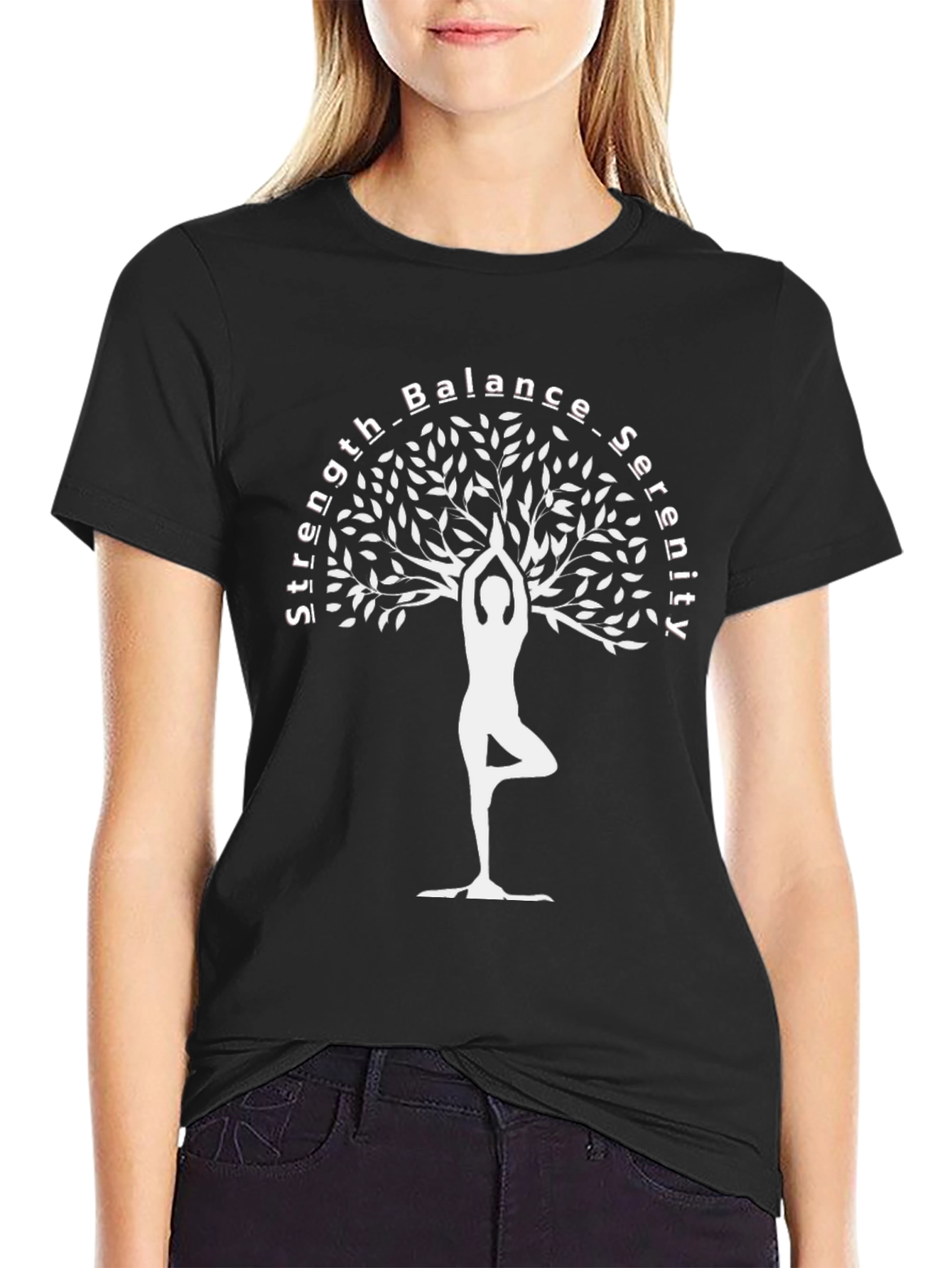 Strength Balance Serenity Yoga Tree T-Shirt