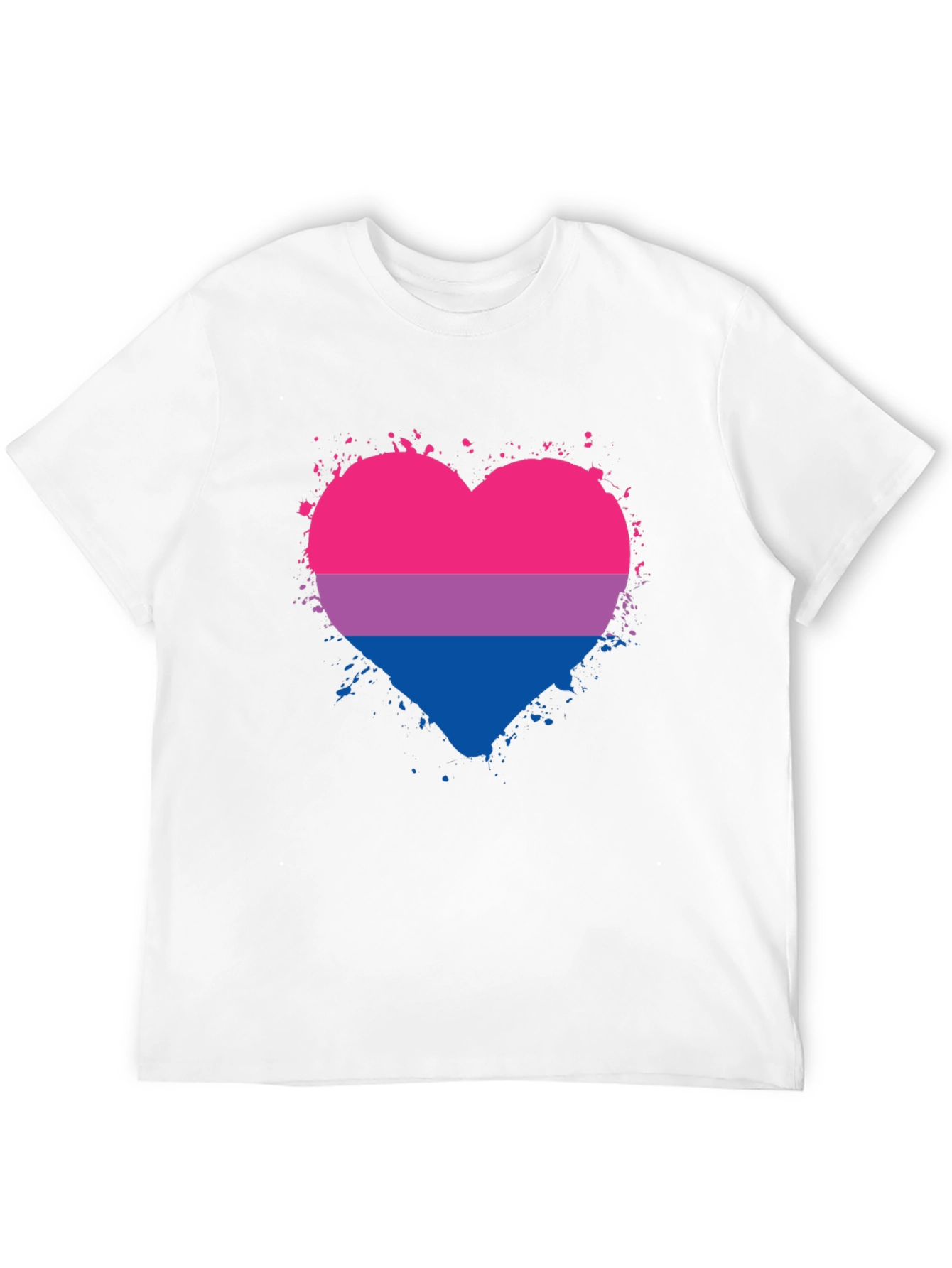Bisexual Pride Heart Graphic T-Shirt