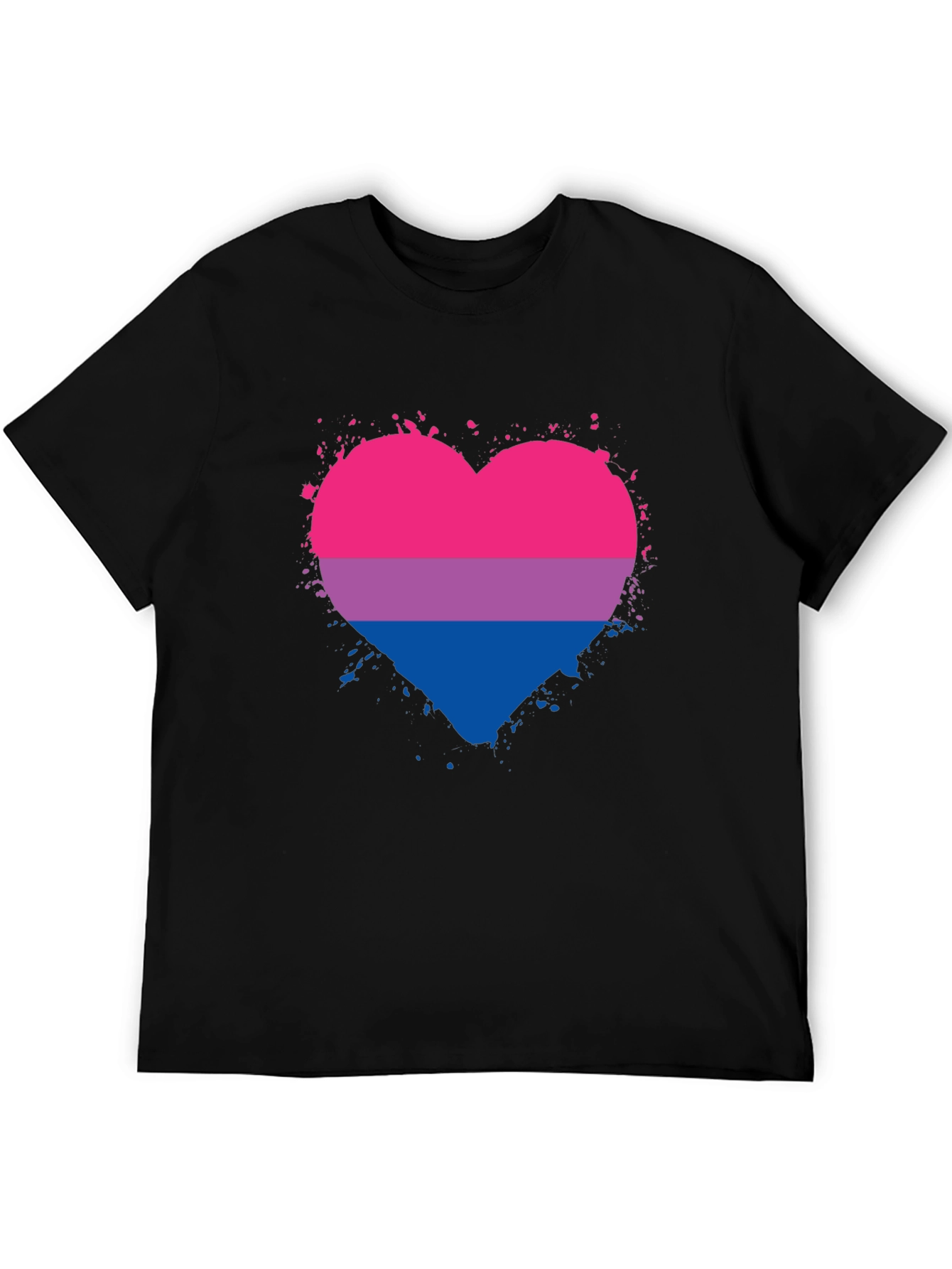 Bisexual Pride Heart Graphic T-Shirt
