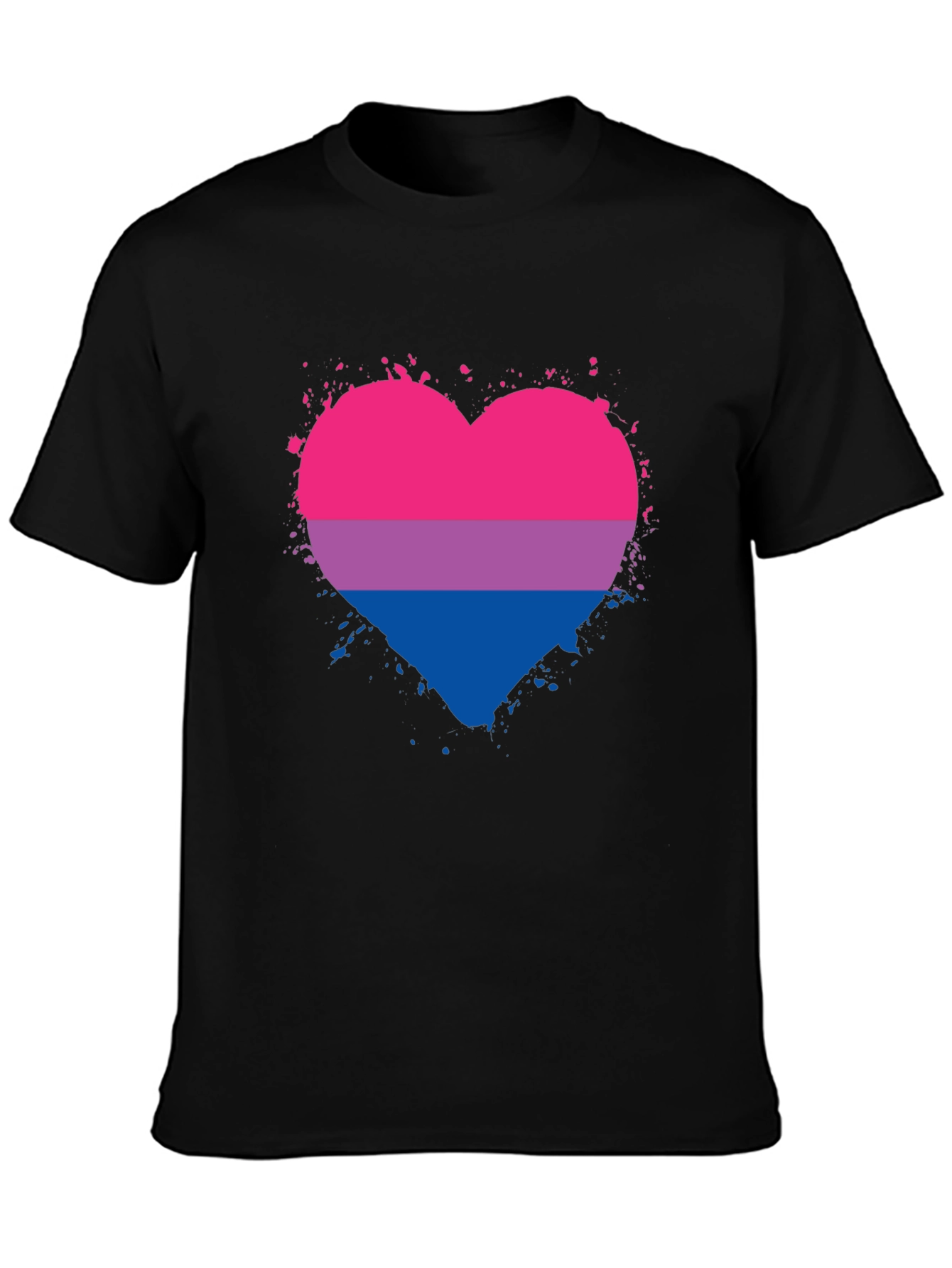 Bisexual Pride Heart Graphic T-Shirt