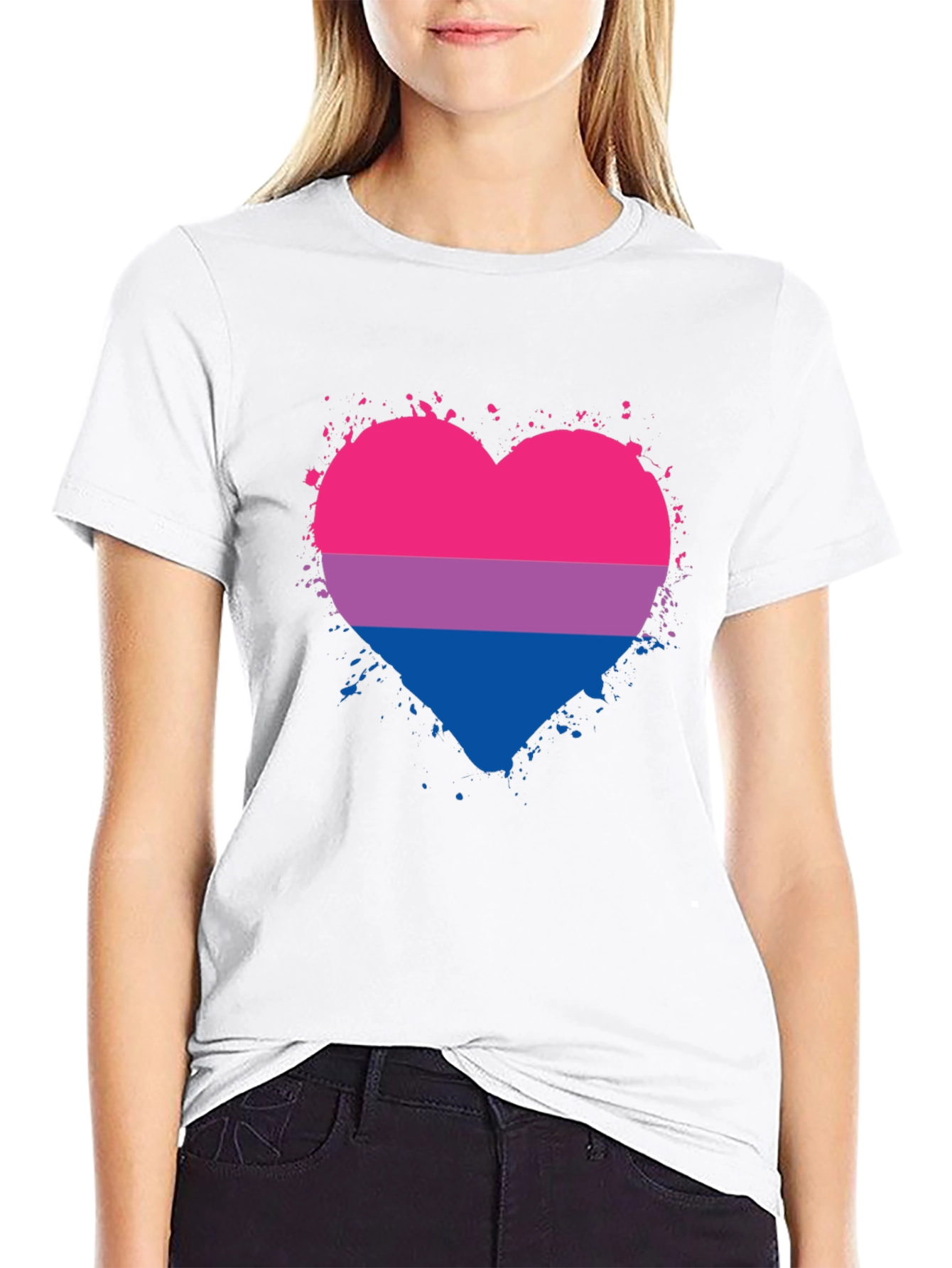 Bisexual Pride Heart Graphic T-Shirt