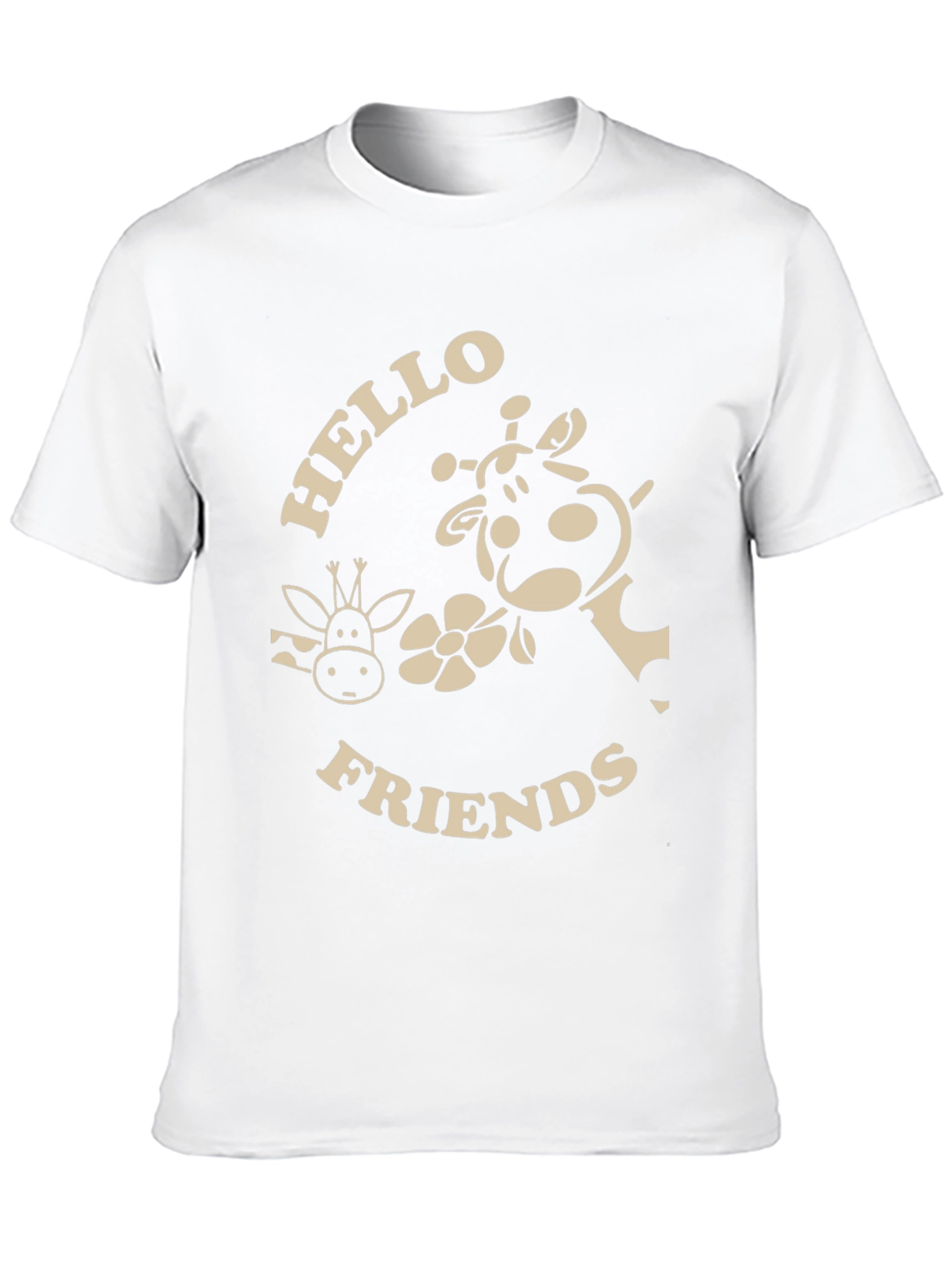 Hello Friends Giraffe Graphic T-Shirt