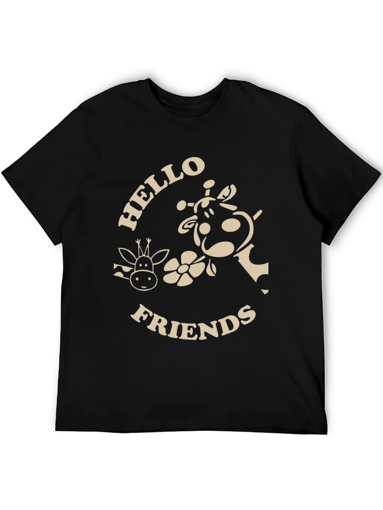 Hello Friends Giraffe Graphic T-Shirt