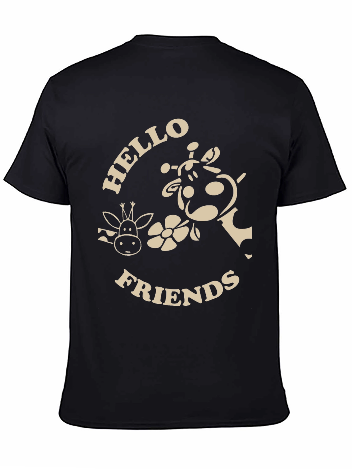 Hello Friends Giraffe Graphic T-Shirt