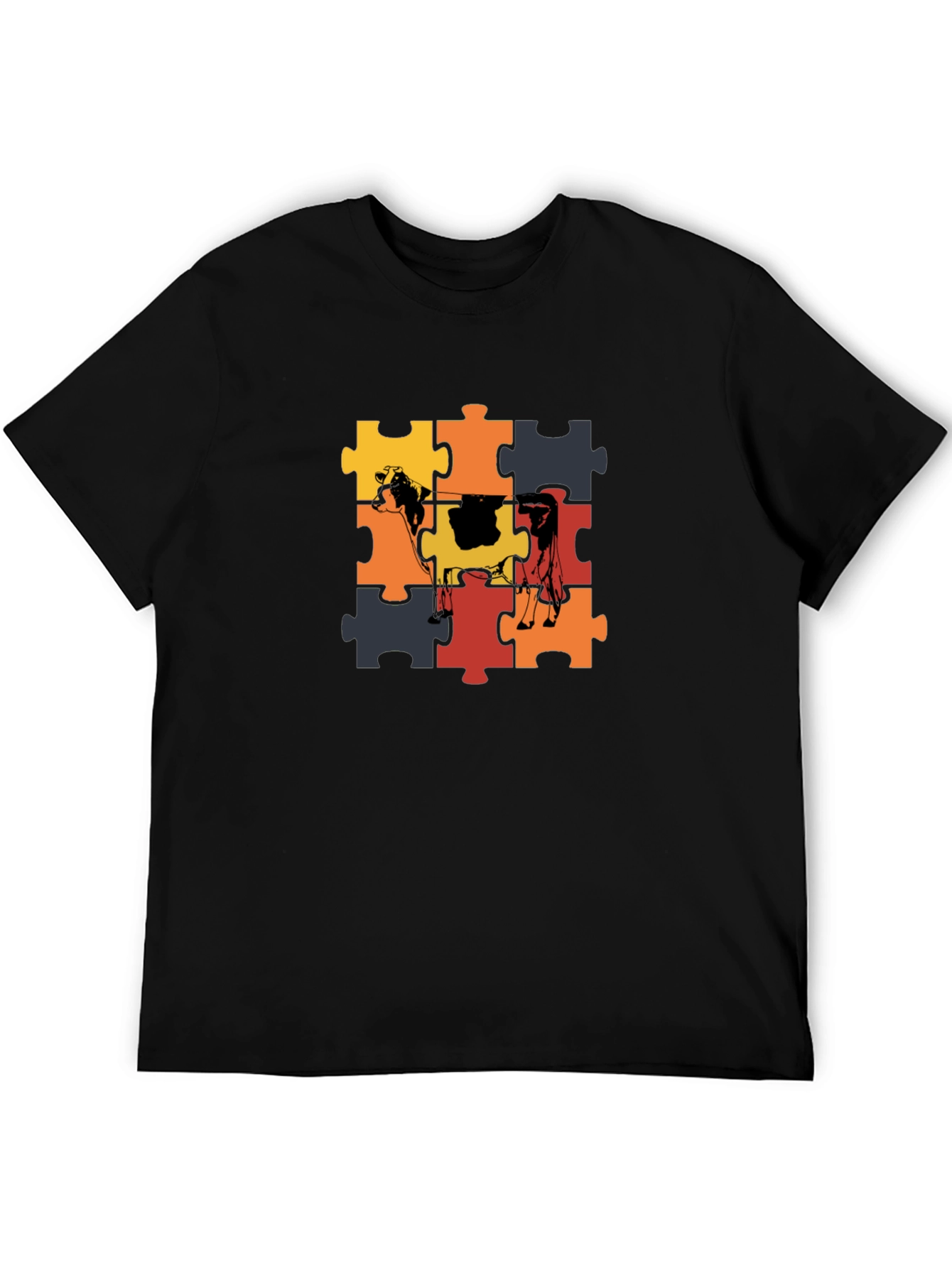 Cow Puzzle Piece Graphic T-Shirt
