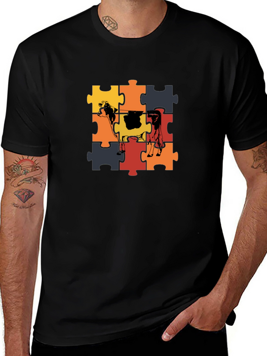 Cow Puzzle Piece Graphic T-Shirt