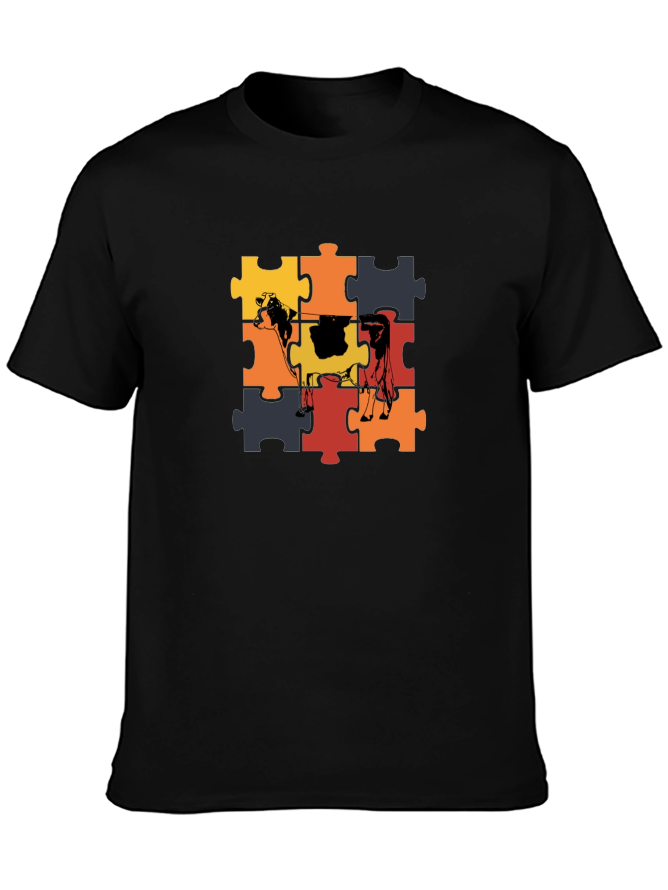 Cow Puzzle Piece Graphic T-Shirt