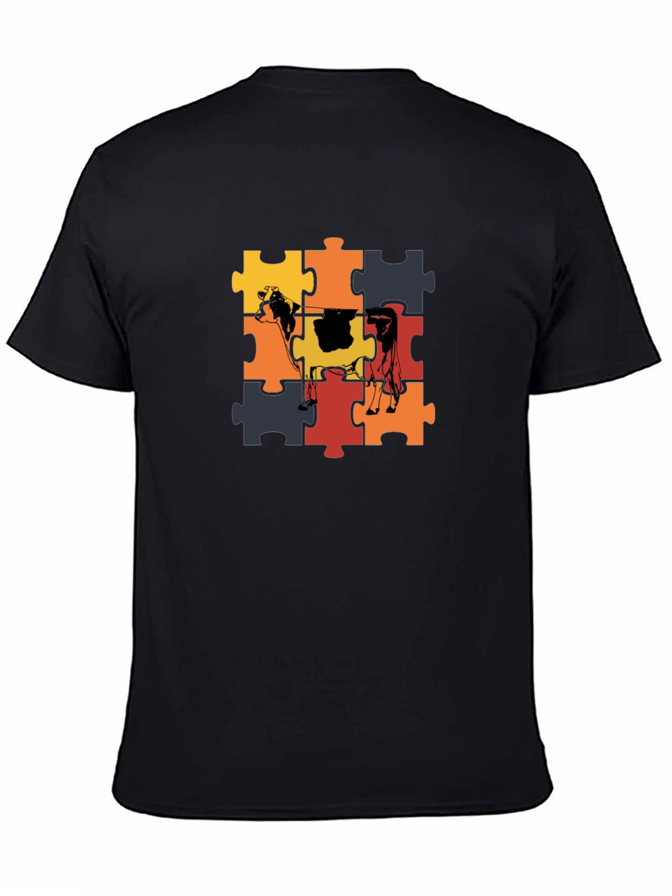Cow Puzzle Piece Graphic T-Shirt