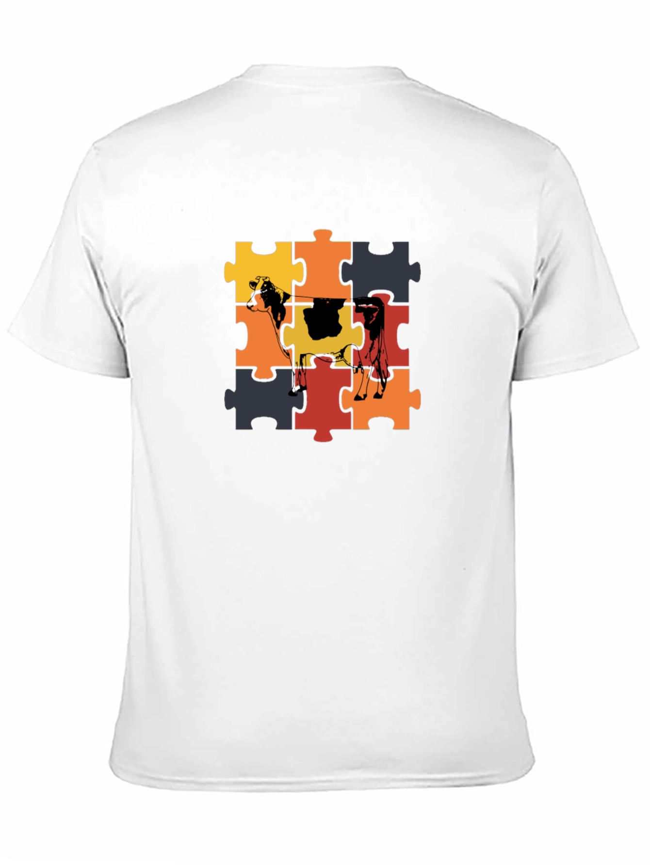 Cow Puzzle Piece Graphic T-Shirt