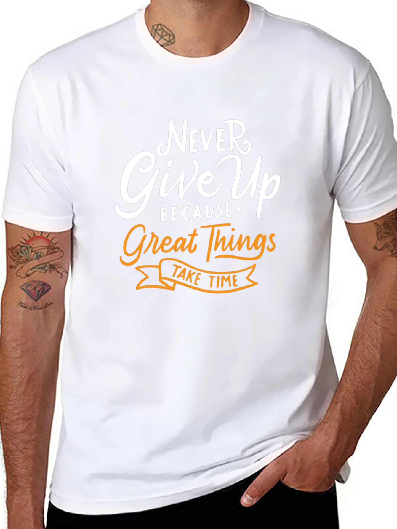 Motivational Never Give Up Graphic T-Shirt