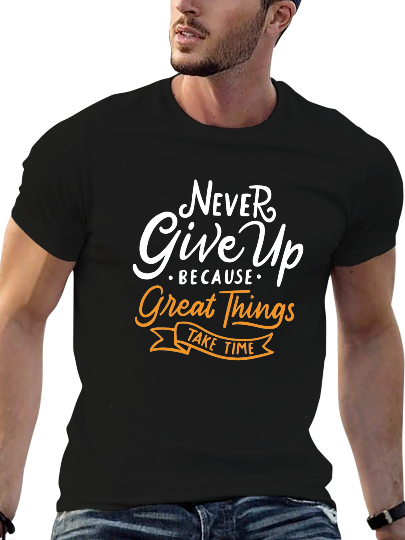 Motivational Never Give Up Graphic T-Shirt