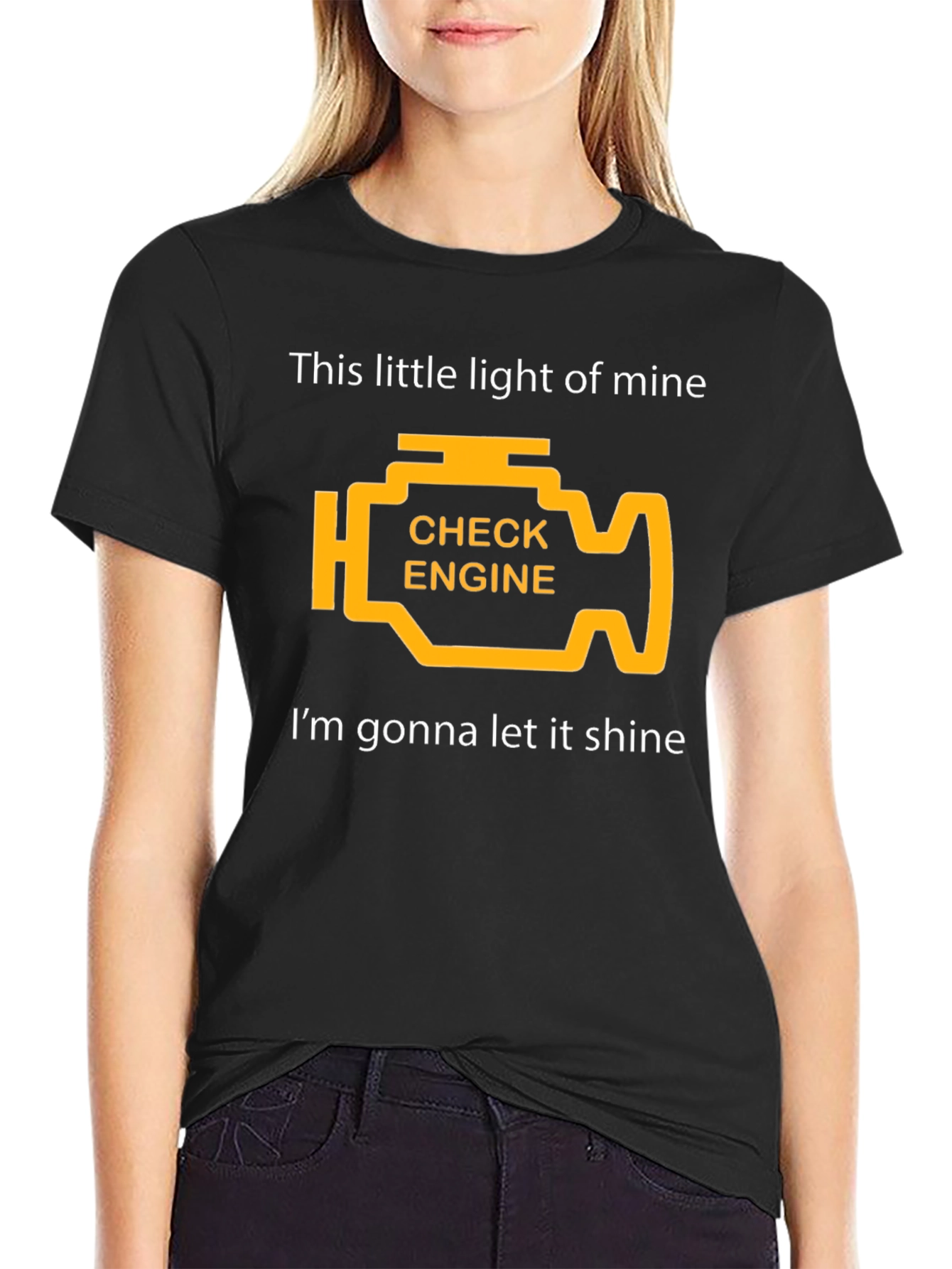 Check Engine Light T-Shirt - Let It Shine!