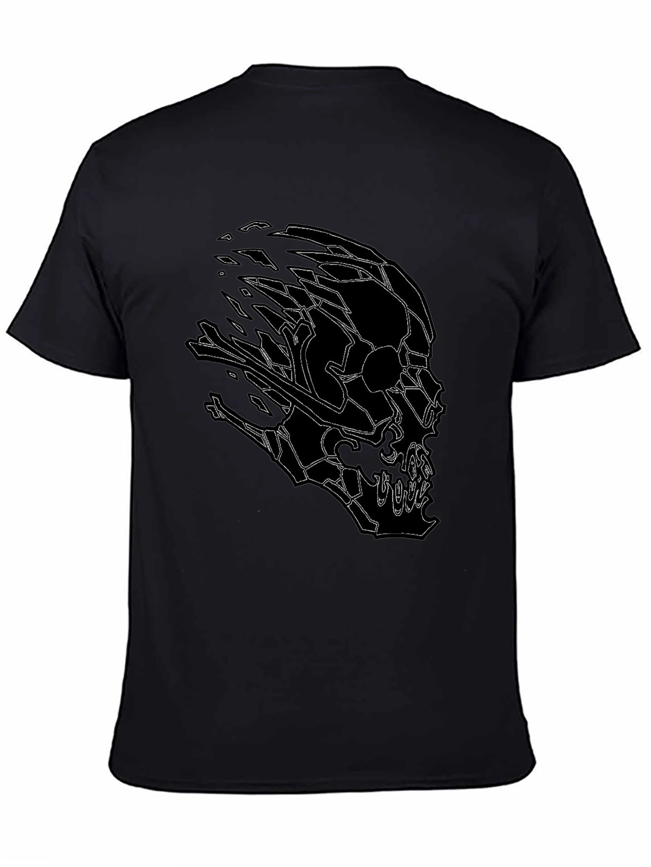 Distorted Skull Graphic Black T-Shirt