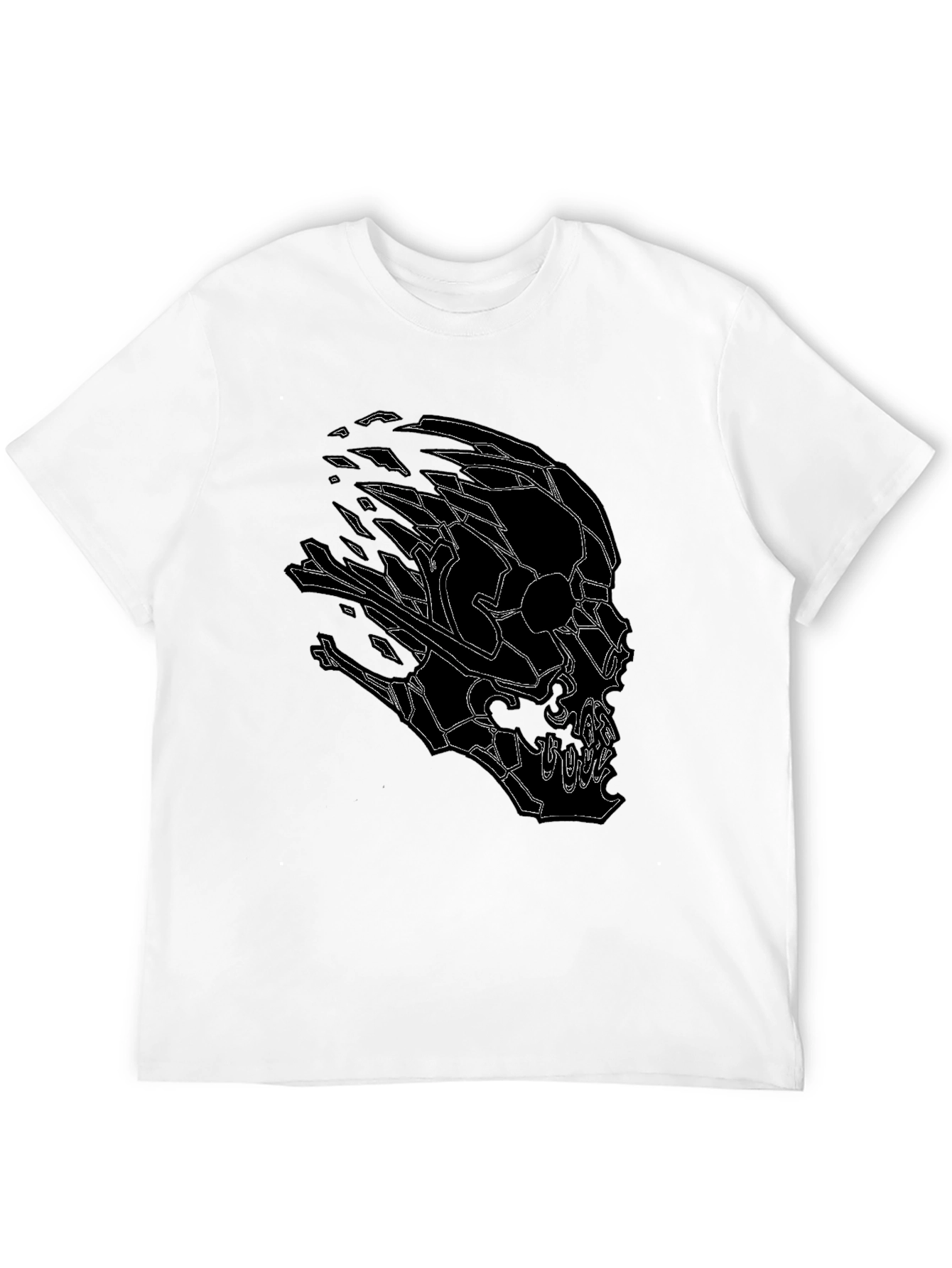 Distorted Skull Graphic Black T-Shirt