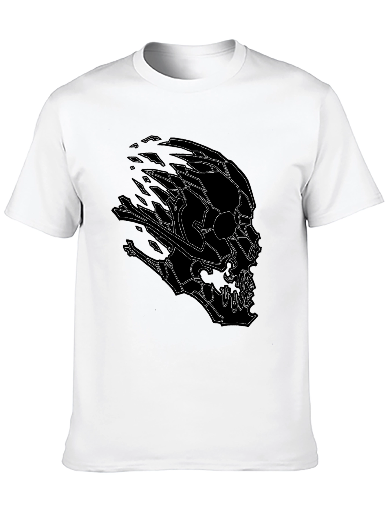 Distorted Skull Graphic Black T-Shirt