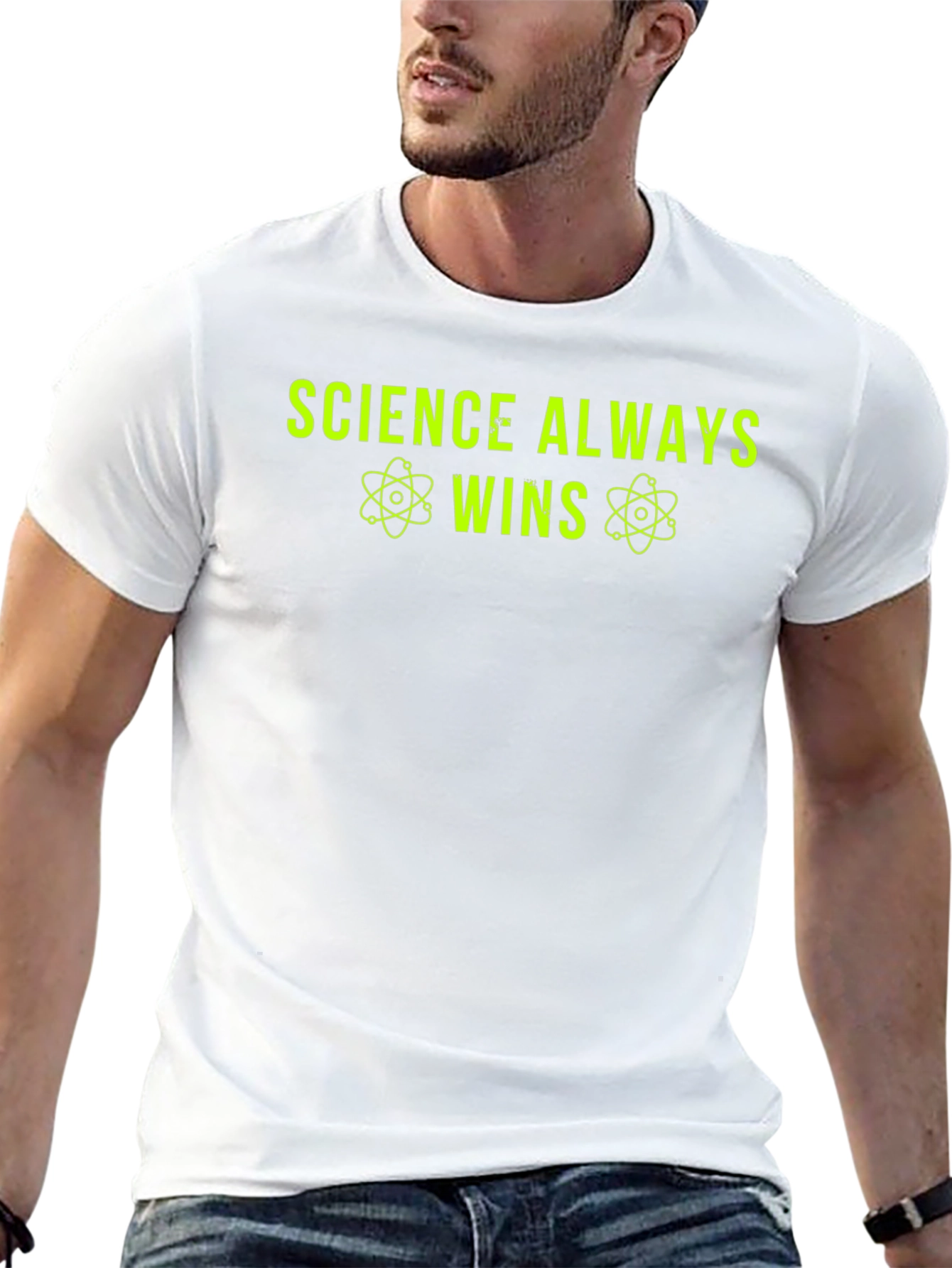 Science Always Wins T-Shirt - Neon Green Graphic