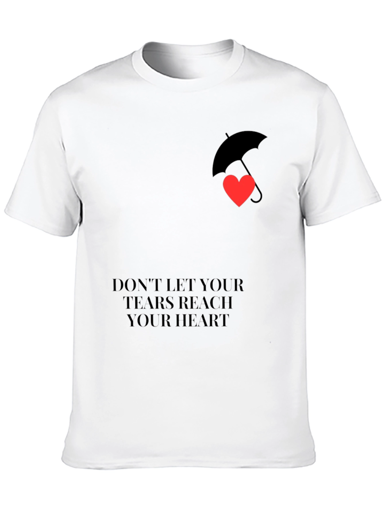 Heart Umbrella Graphic Black T-Shirt
