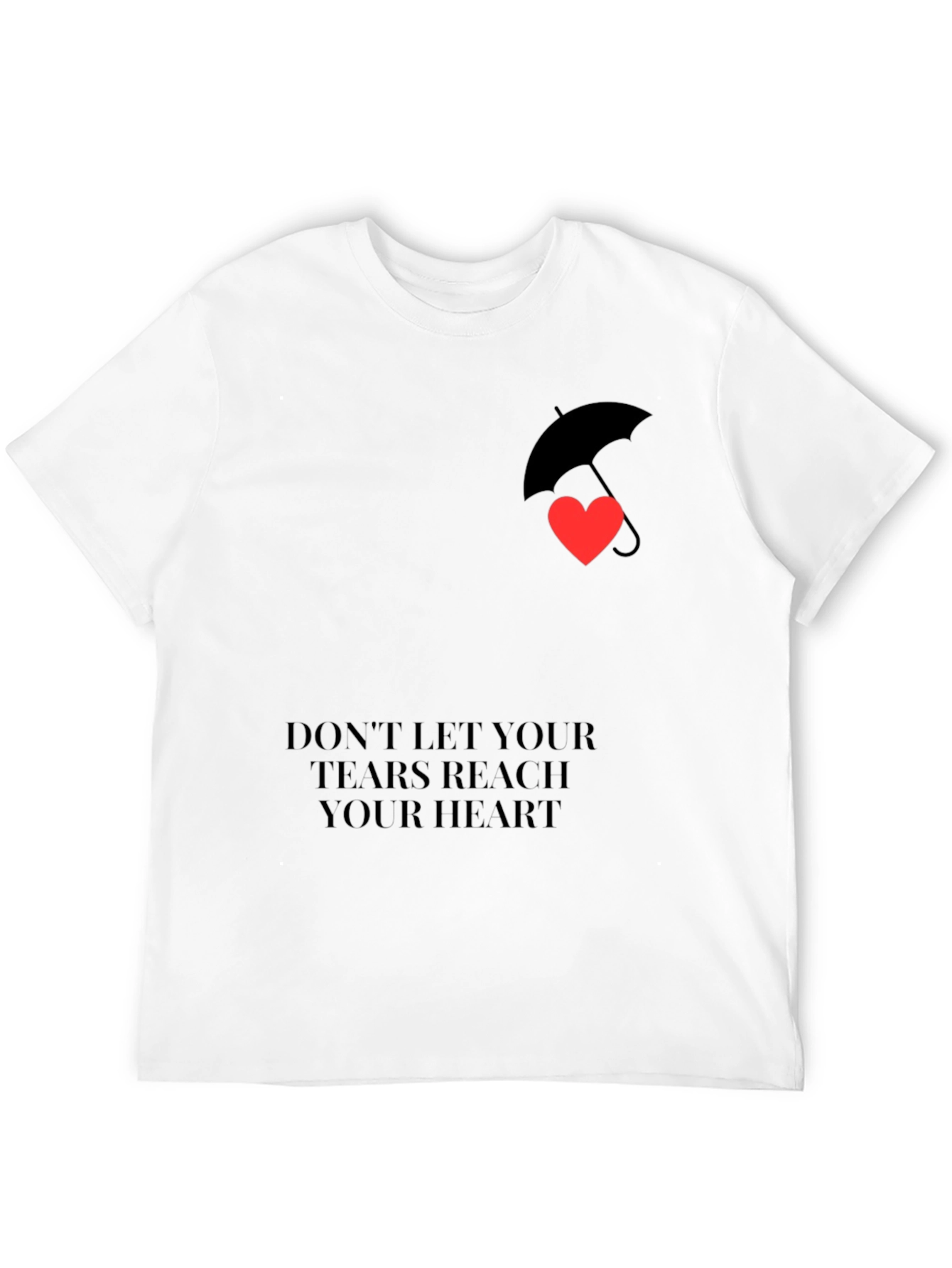 Heart Umbrella Graphic Black T-Shirt