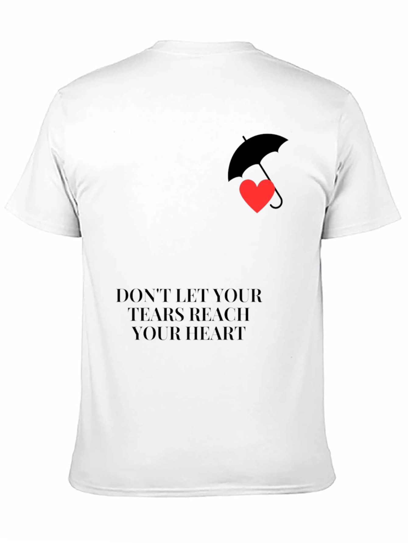 Heart Umbrella Graphic Black T-Shirt