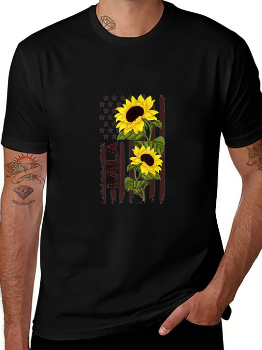 Sunflower American Flag Graphic Tee