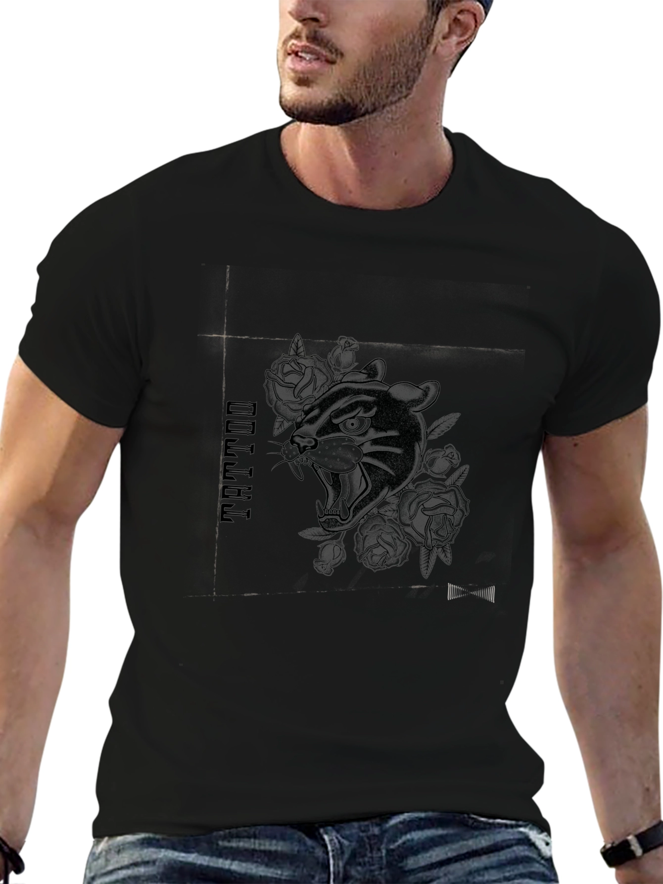 Black Tattoo Panther Graphic Tee