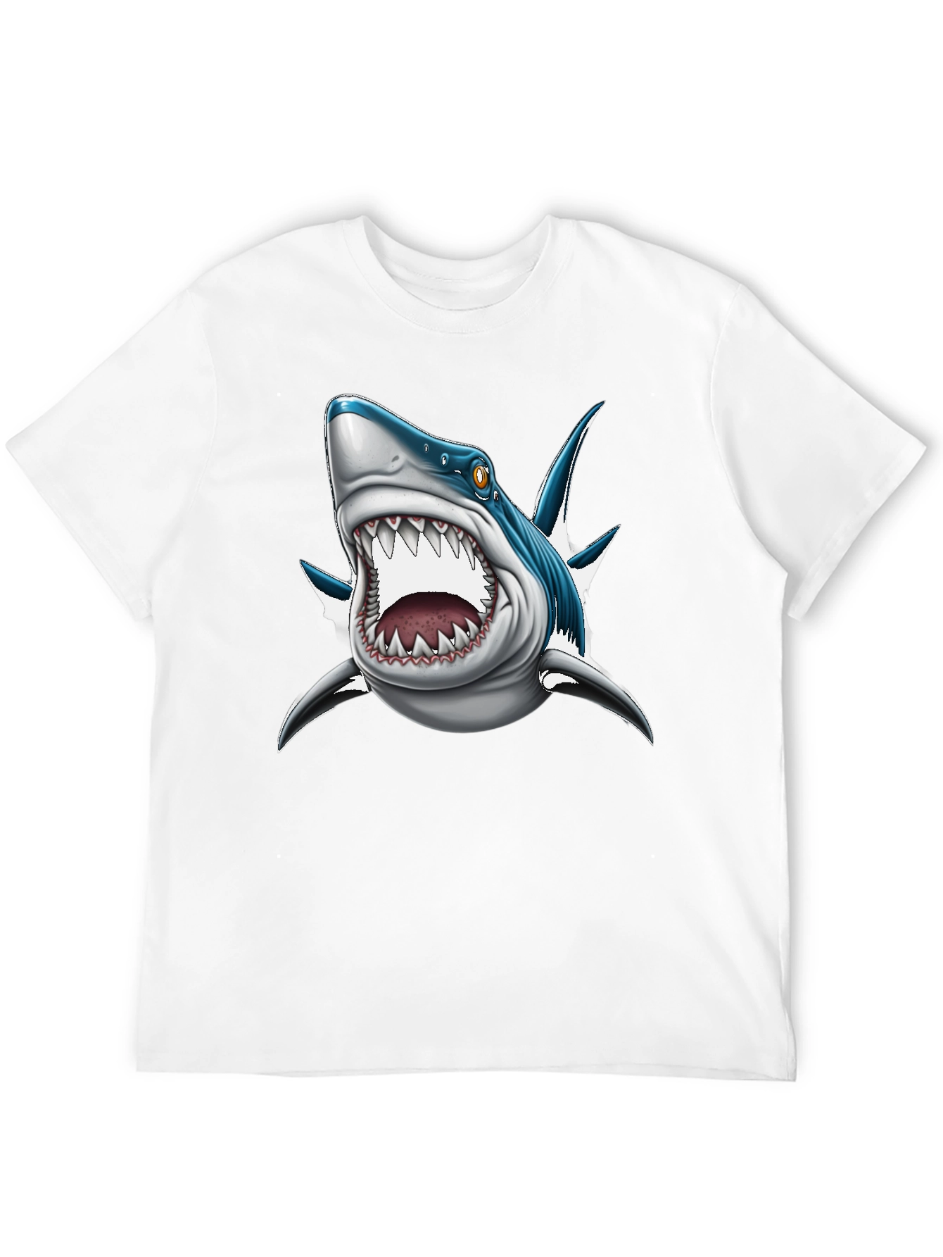 Mens Black Shark Graphic Print T-Shirt