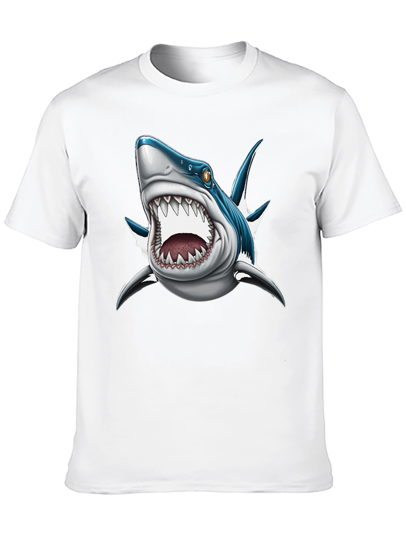 Mens Black Shark Graphic Print T-Shirt