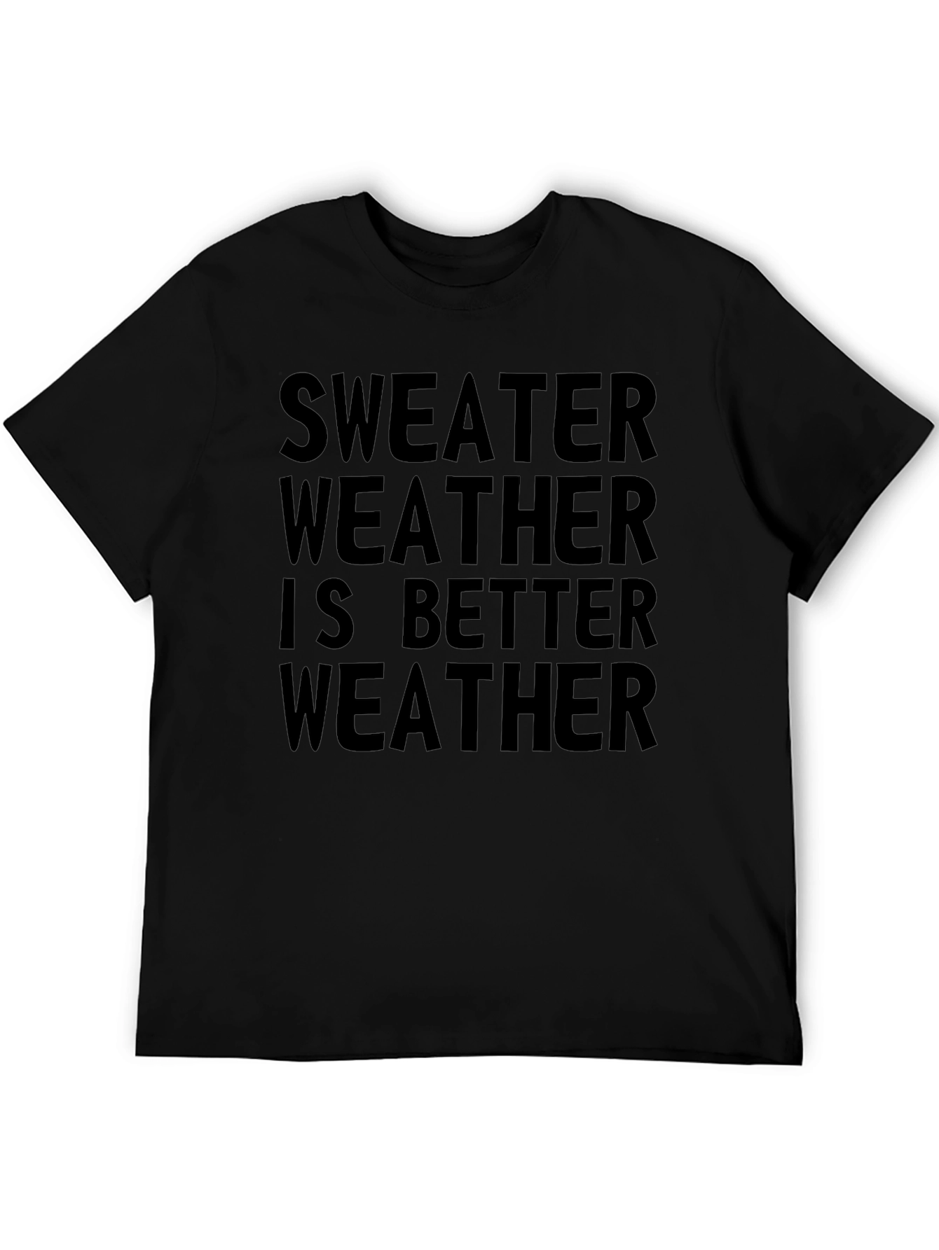 Sweater Weather Tee - Black Crew Neck T-Shirt