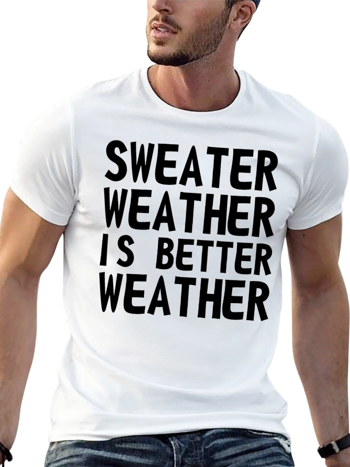 Sweater Weather Tee - Black Crew Neck T-Shirt