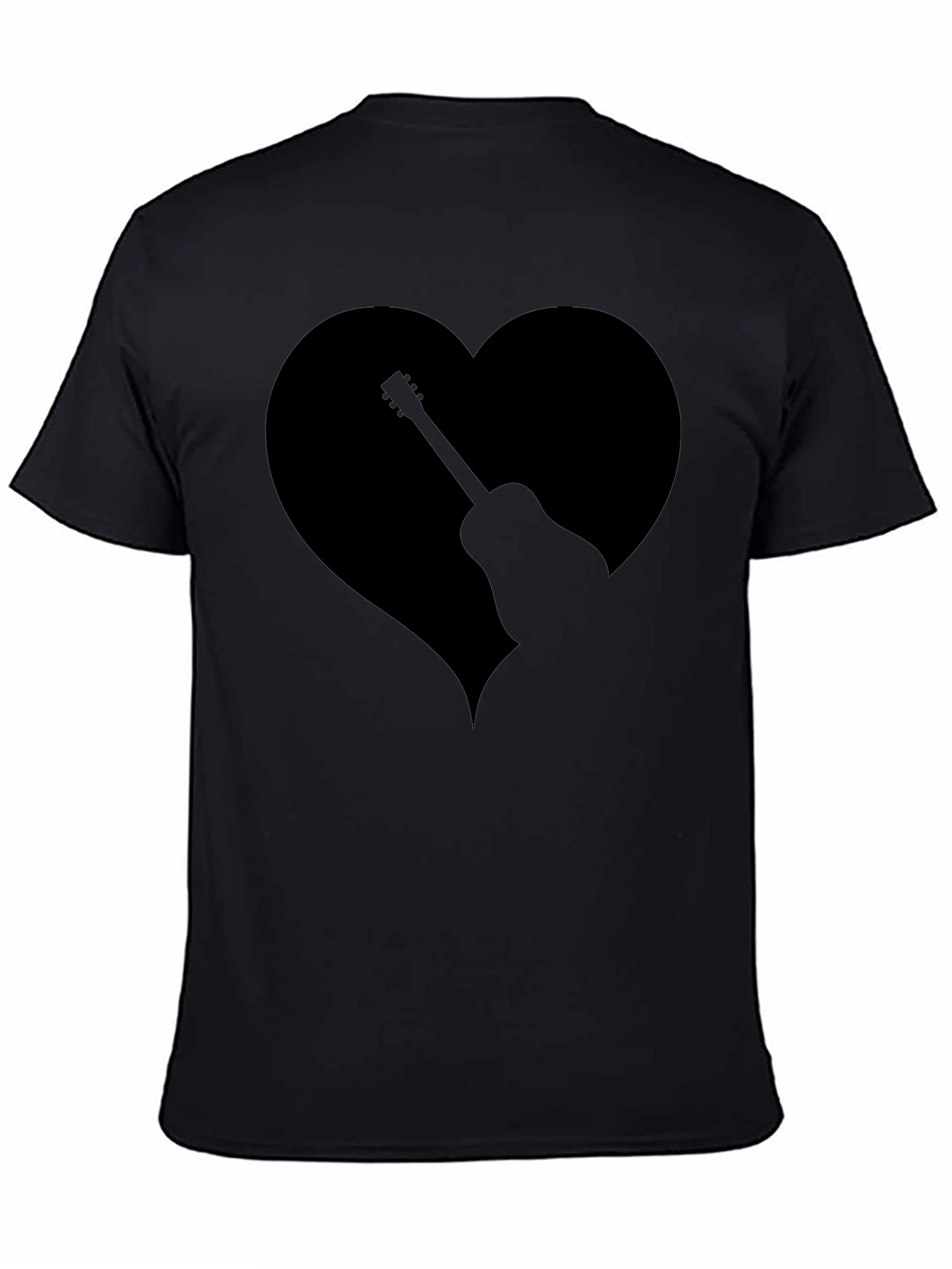 Guitar Heart Graphic Tee - Mens Black T-Shirt