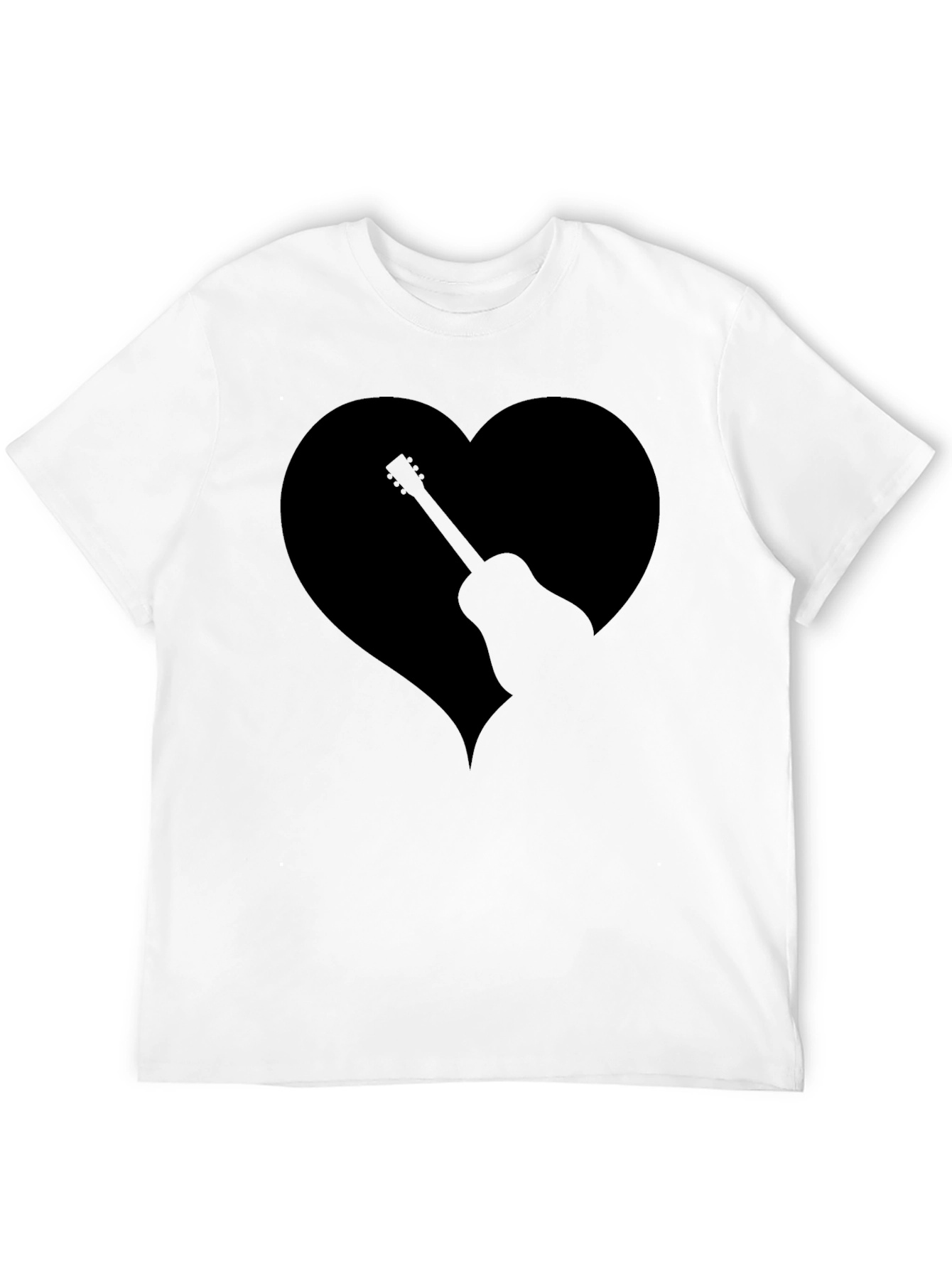 Guitar Heart Graphic Tee - Mens Black T-Shirt
