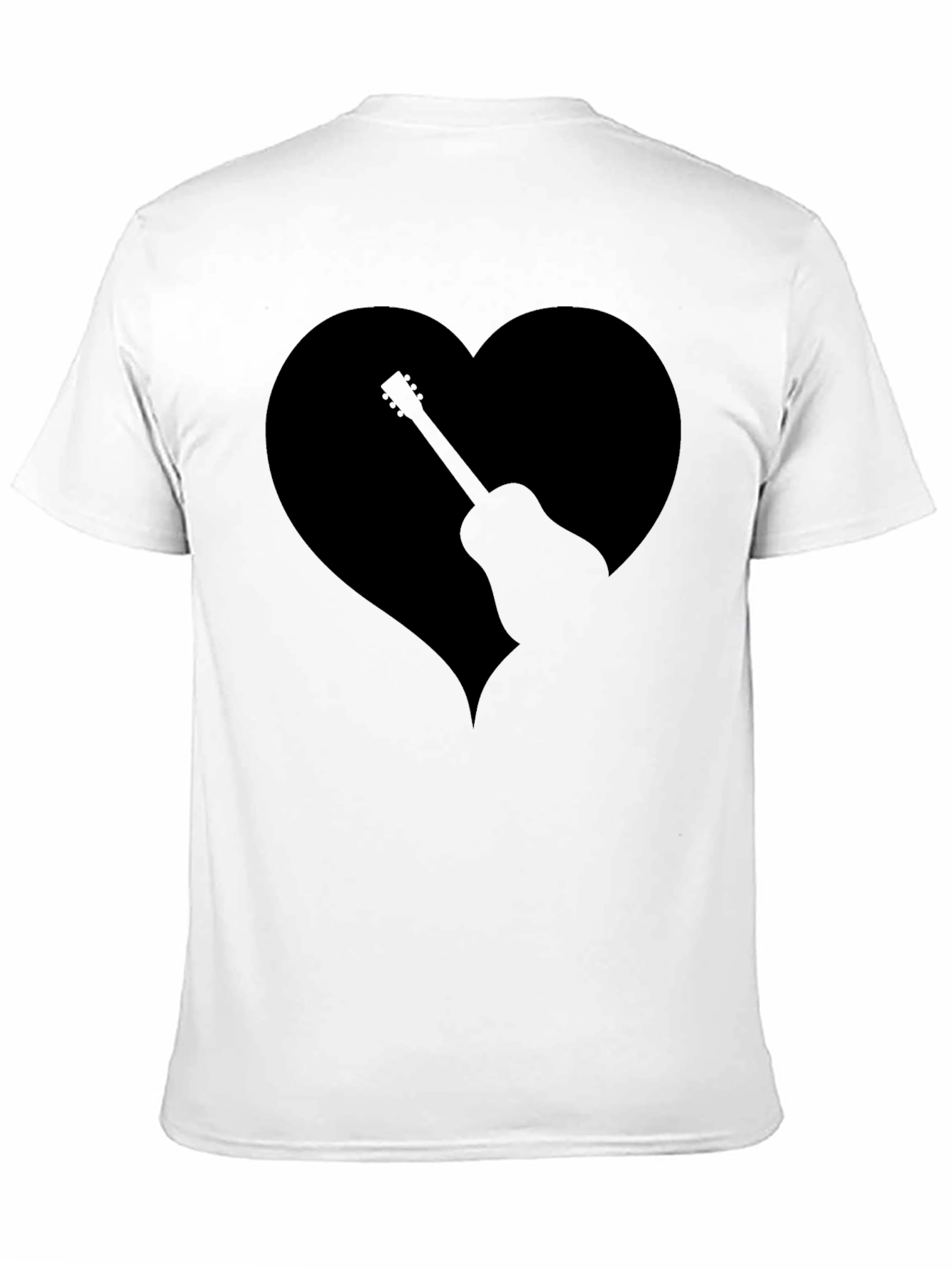 Guitar Heart Graphic Tee - Mens Black T-Shirt