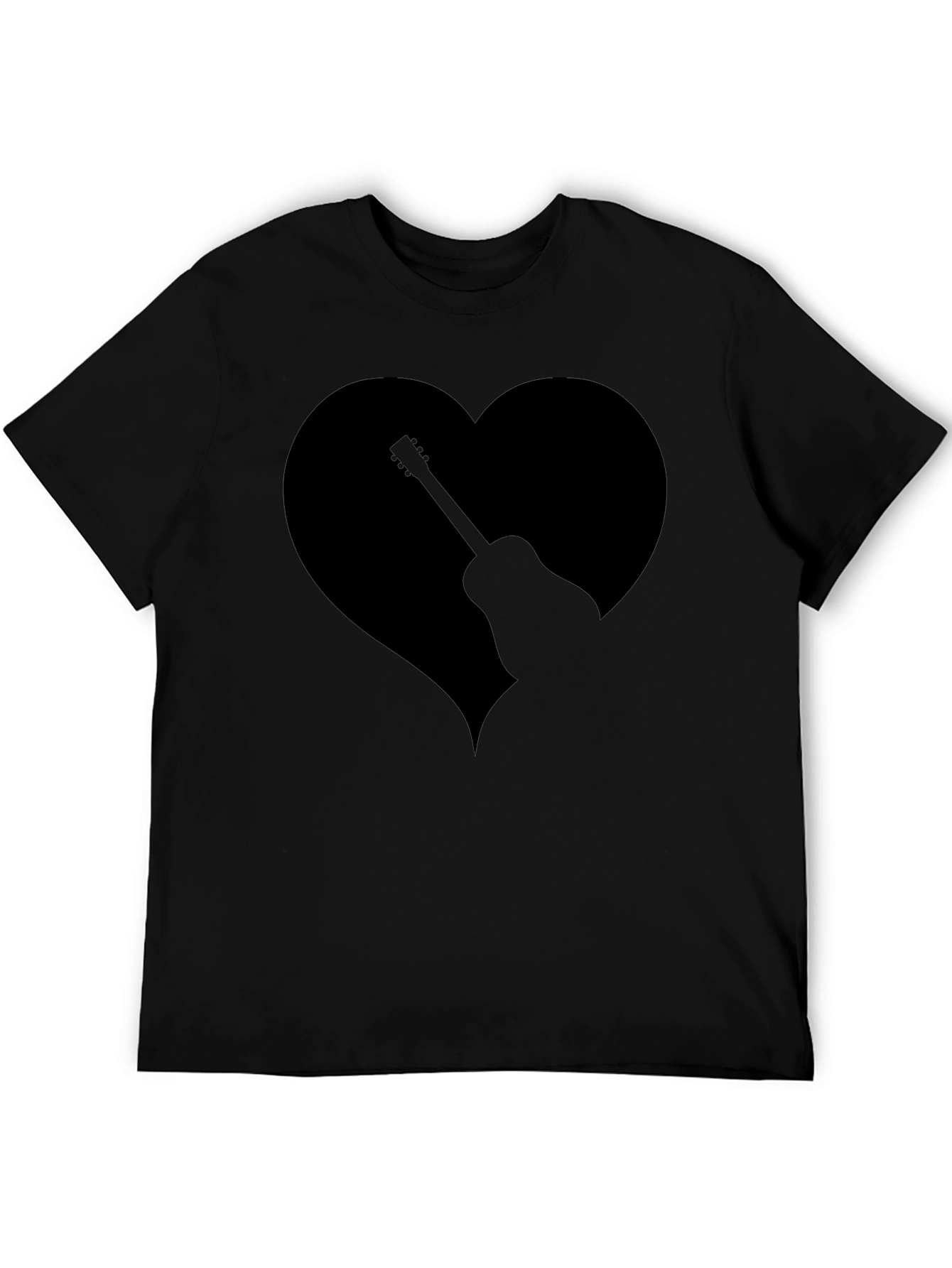 Guitar Heart Graphic Tee - Mens Black T-Shirt