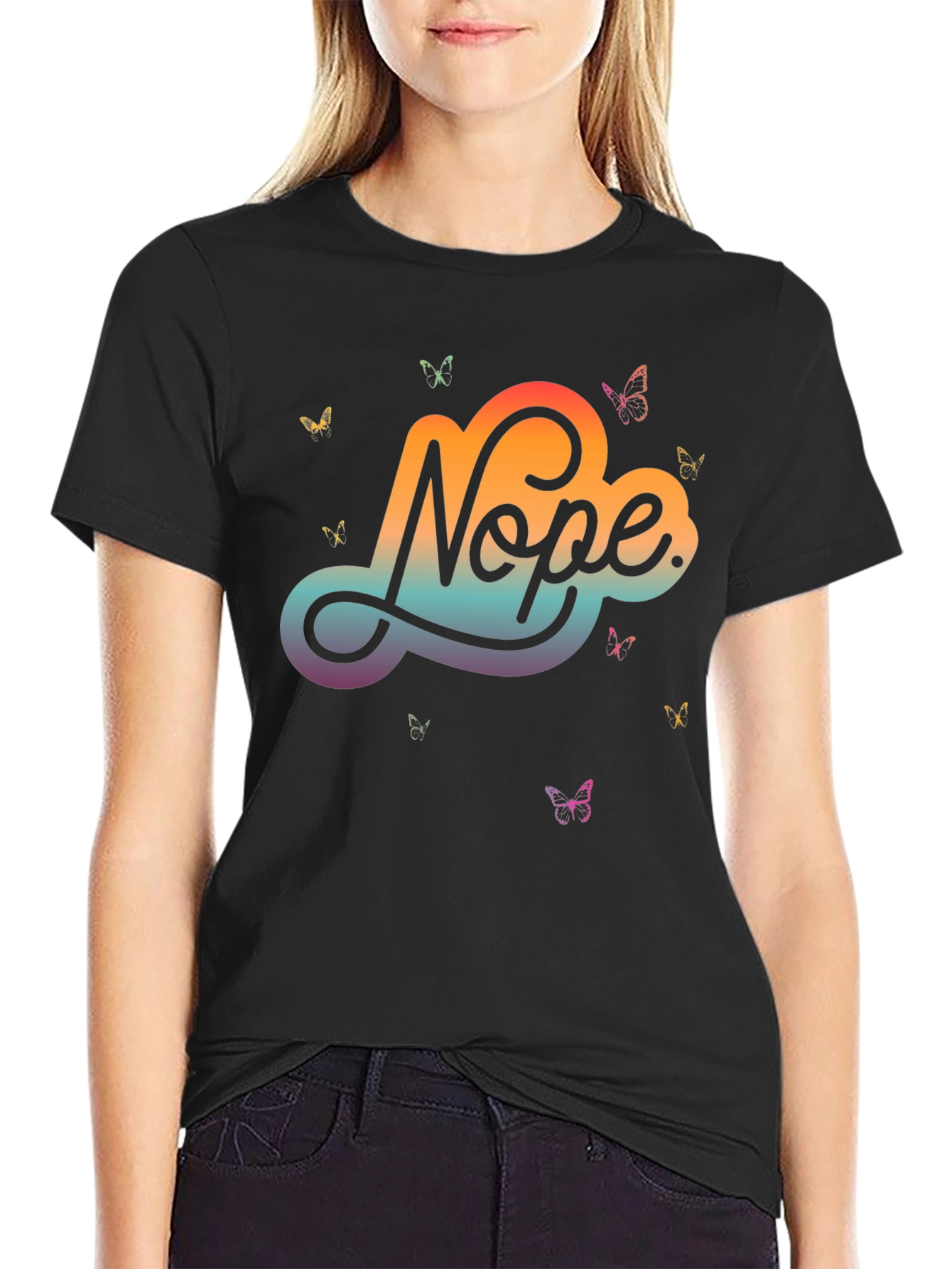 Nope Butterfly Graphic Tee