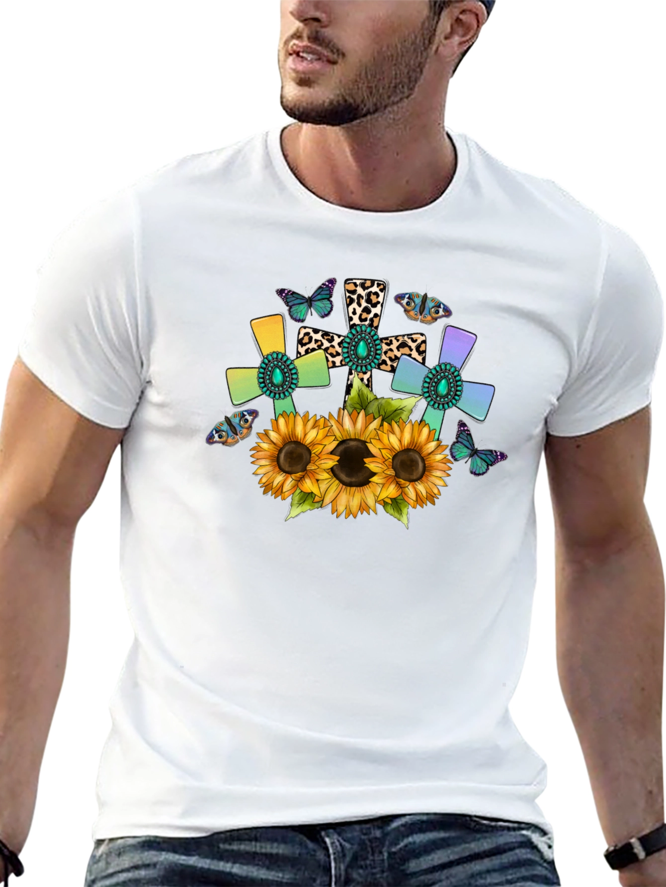 Sunflower Cross Graphic Tee