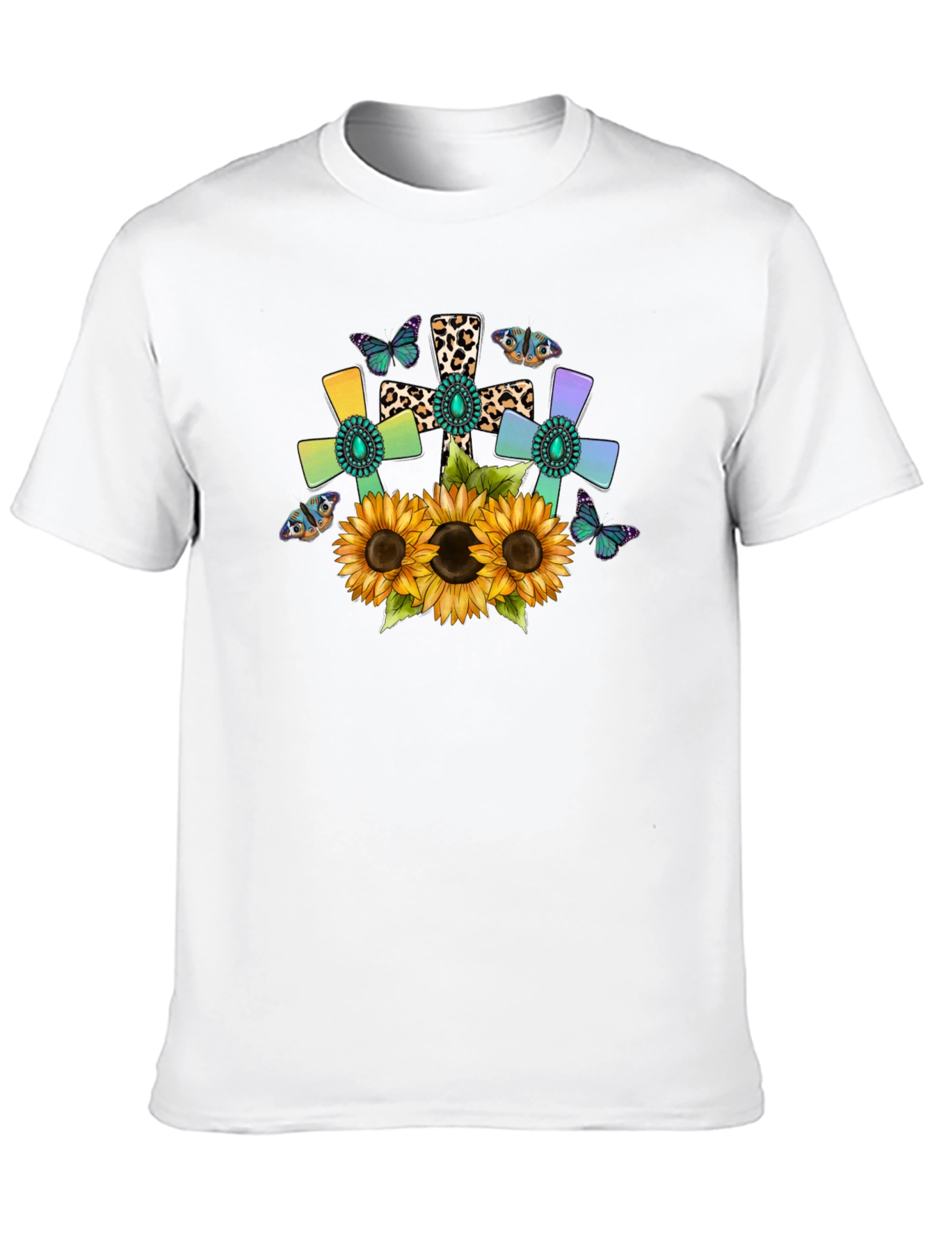 Sunflower Cross Graphic Tee