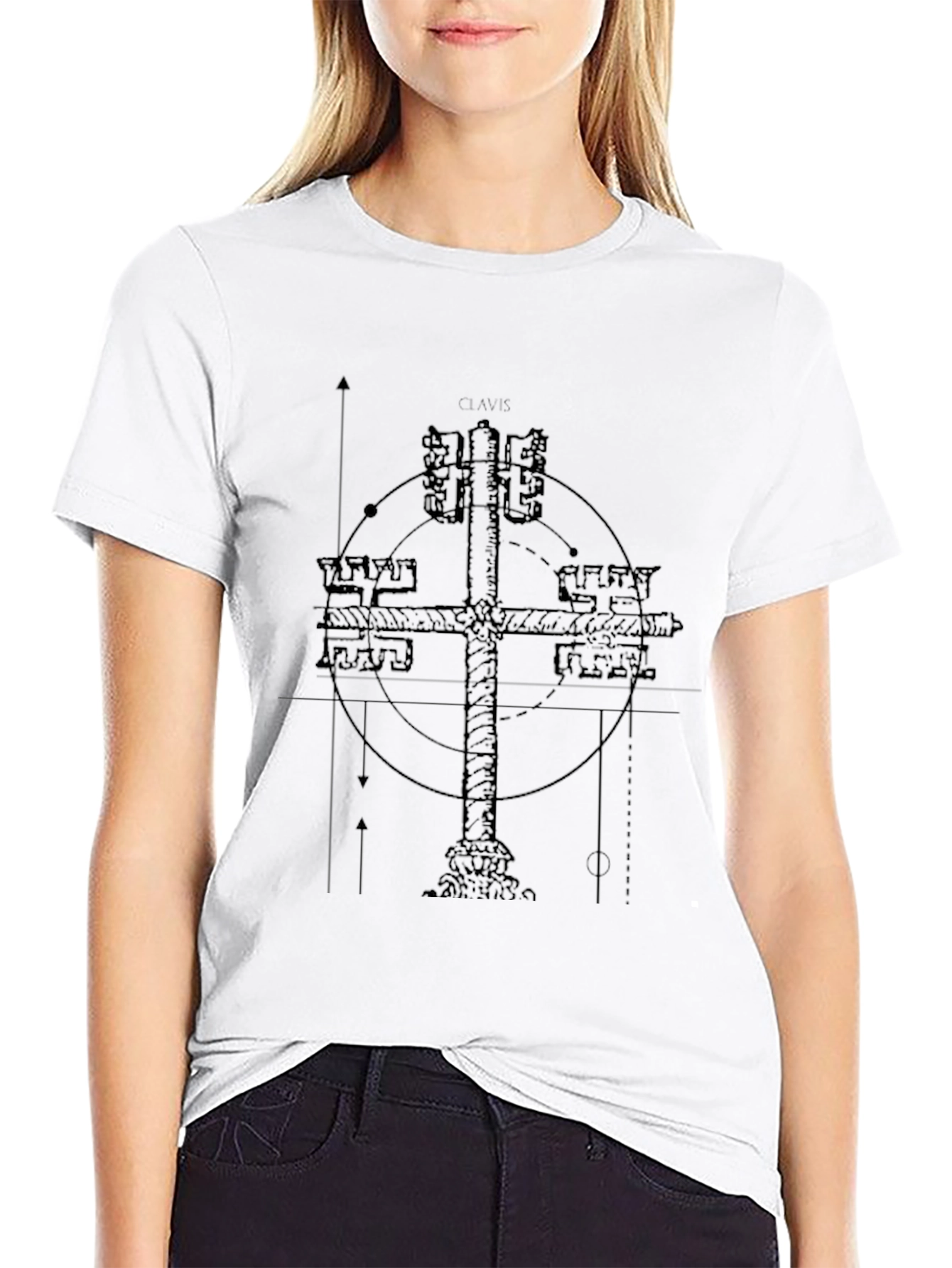 Esoteric Cross Graphic Tee - Dark Arts Style