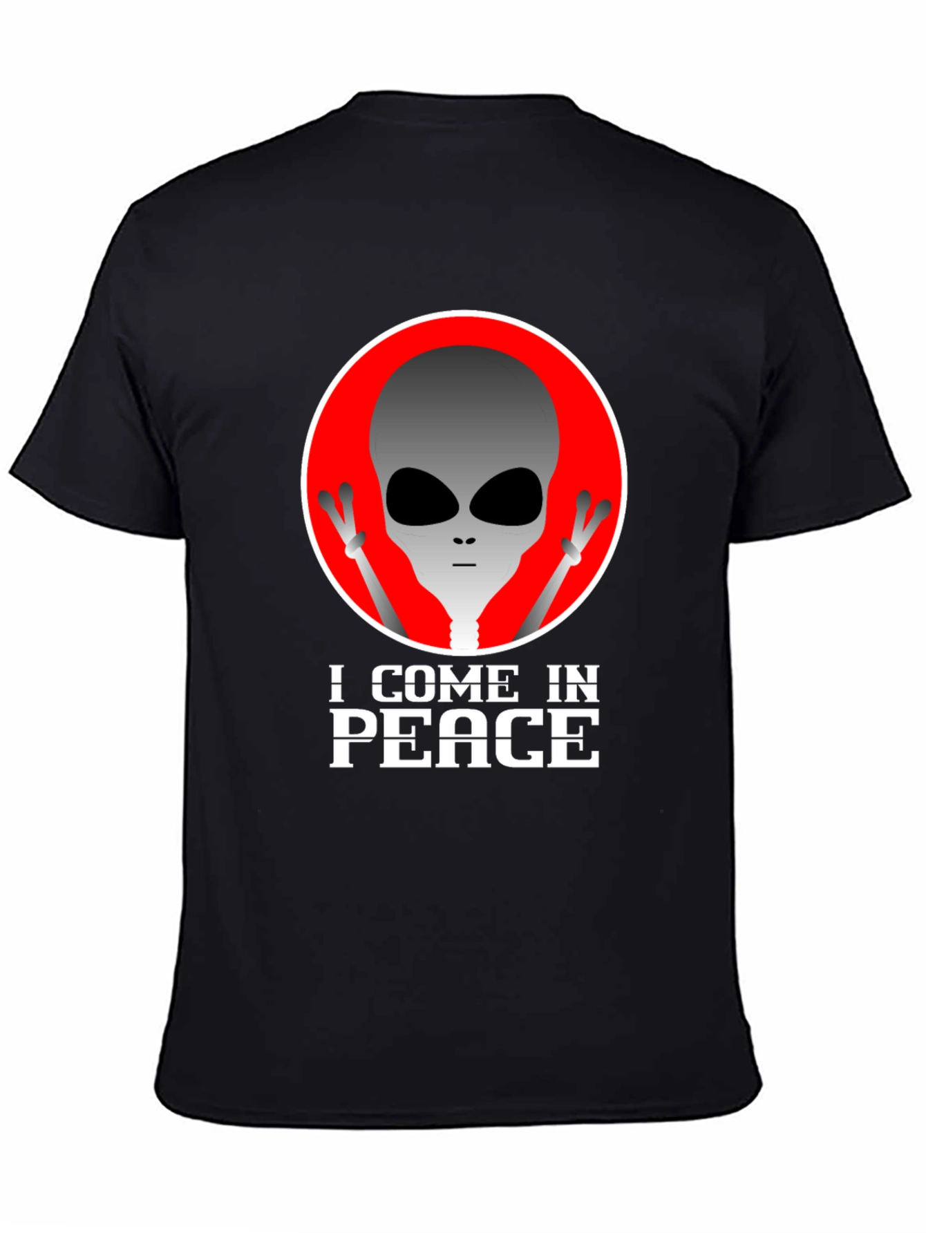 I Come In Peace Alien Graphic Tee - Black
