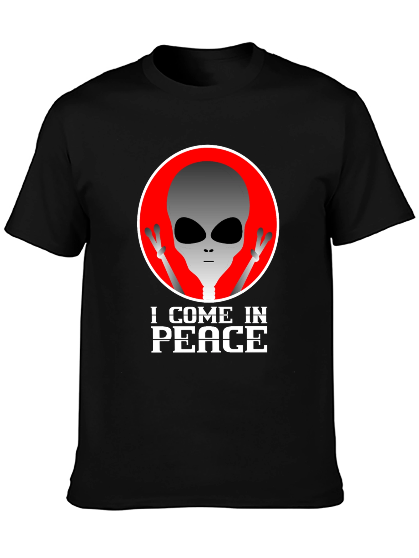 I Come In Peace Alien Graphic Tee - Black
