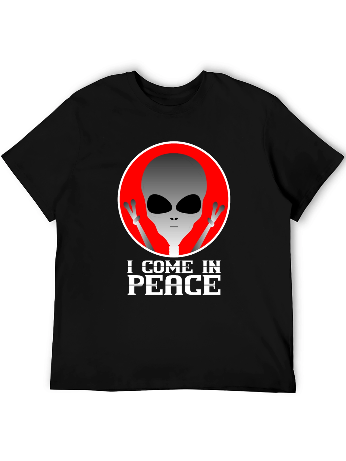 I Come In Peace Alien Graphic Tee - Black