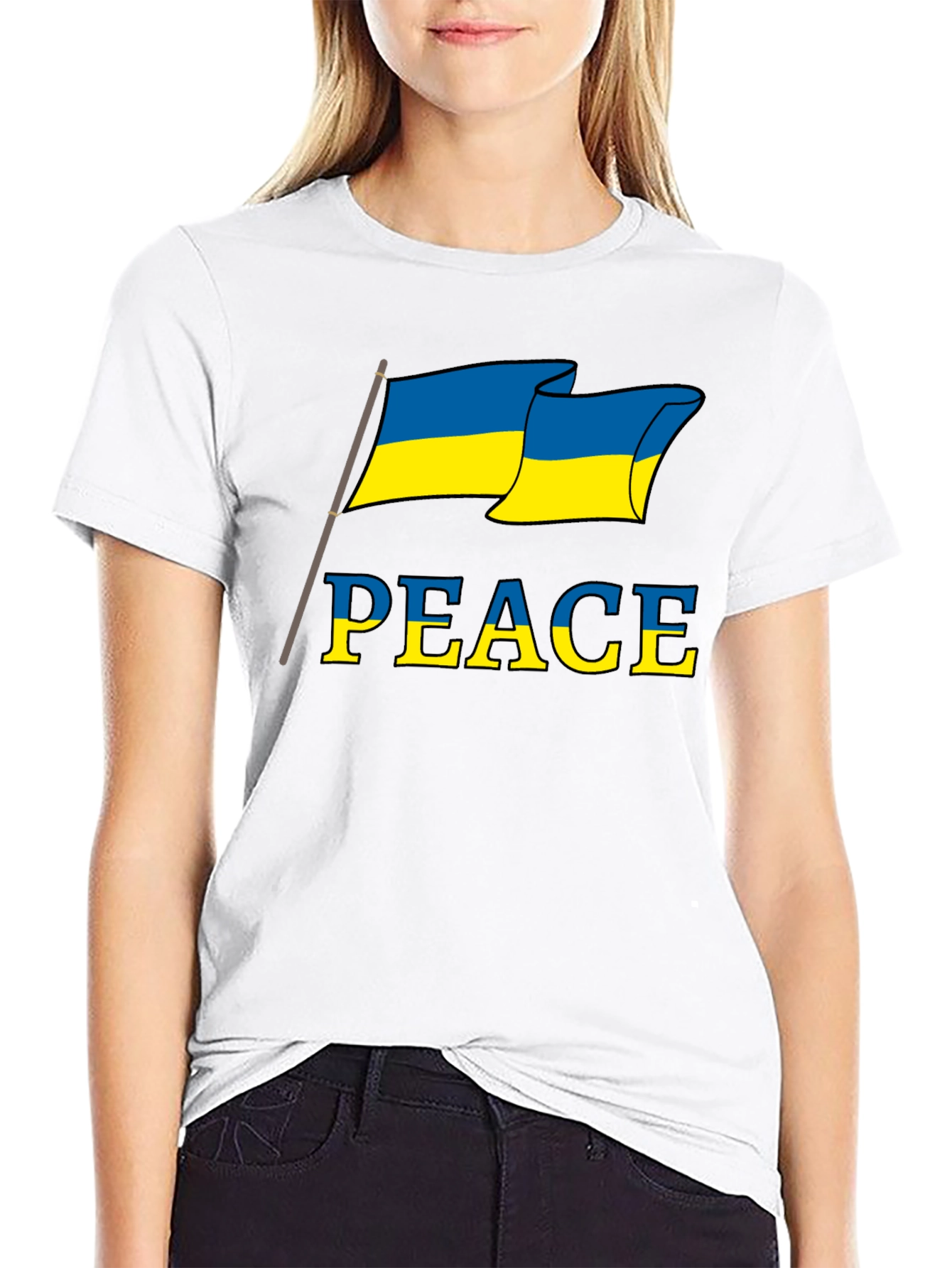 Ukraine Peace Flag Graphic T-Shirt