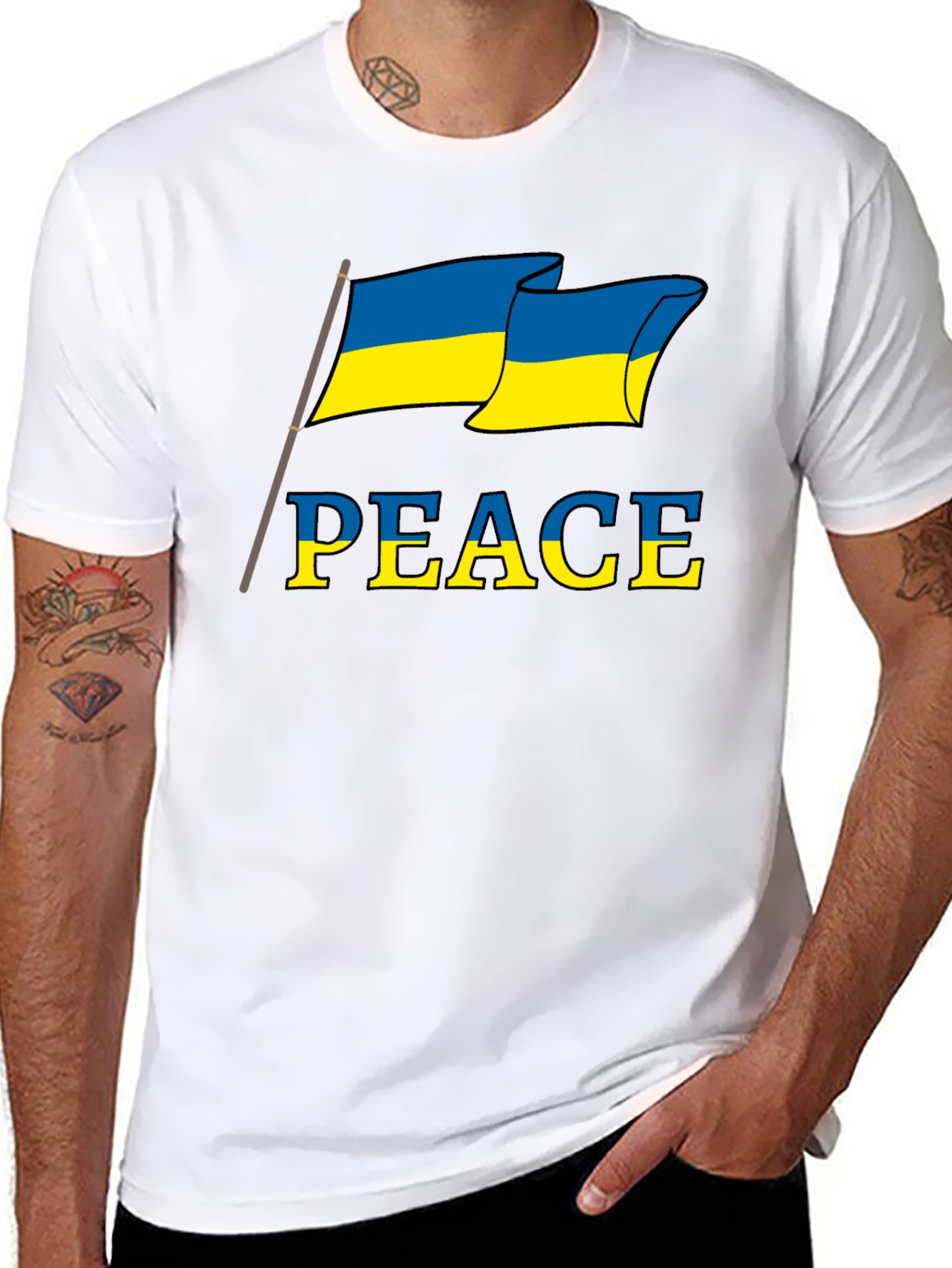 Ukraine Peace Flag Graphic T-Shirt