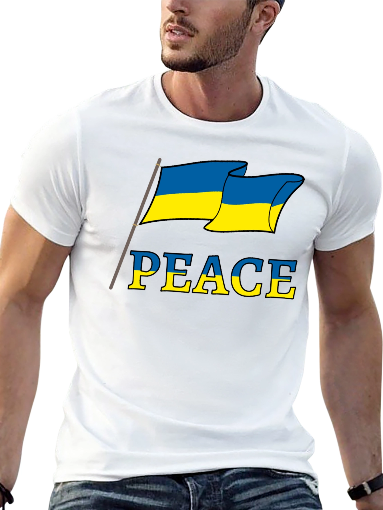 Ukraine Peace Flag Graphic T-Shirt