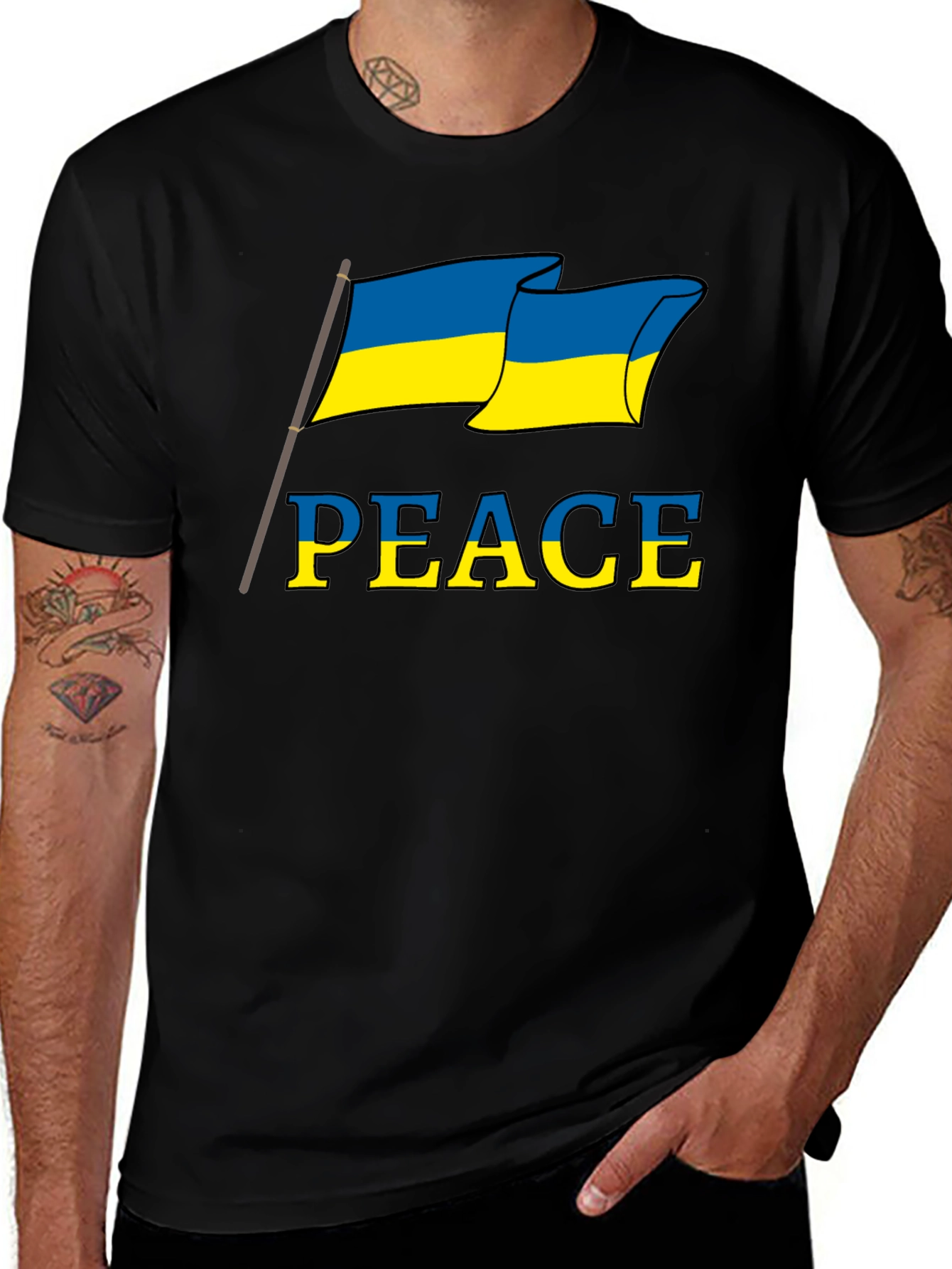 Ukraine Peace Flag Graphic T-Shirt