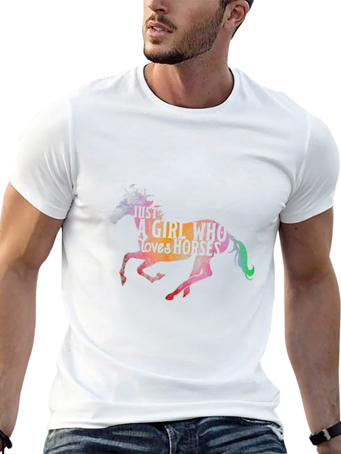 Just A Girl Who Loves Horses Black T-Shirt