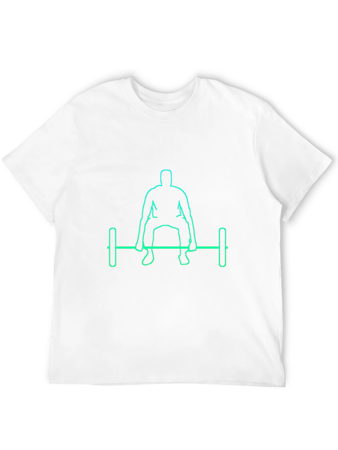Black T-Shirt with Neon Weightlifter Graphic
