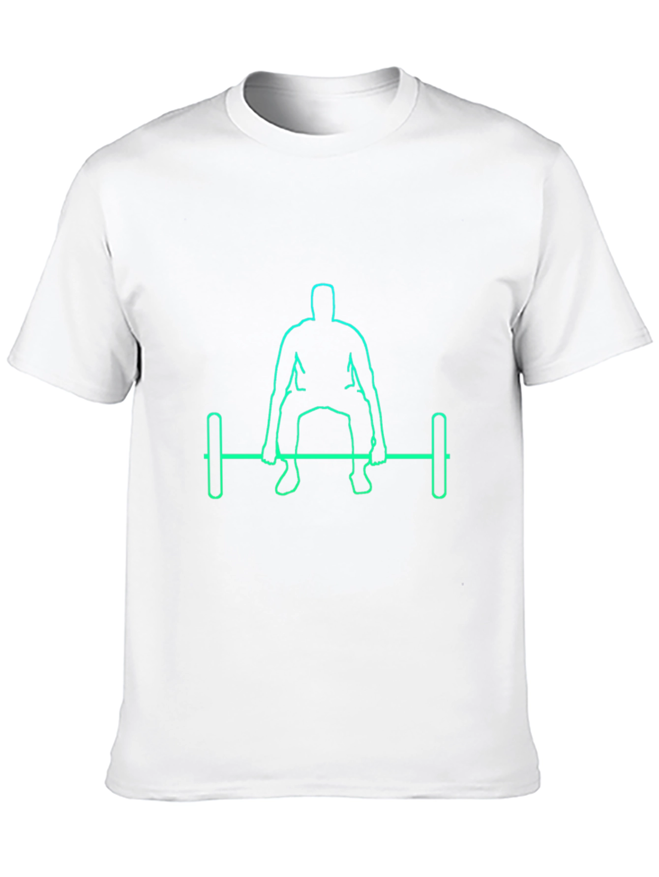 Black T-Shirt with Neon Weightlifter Graphic