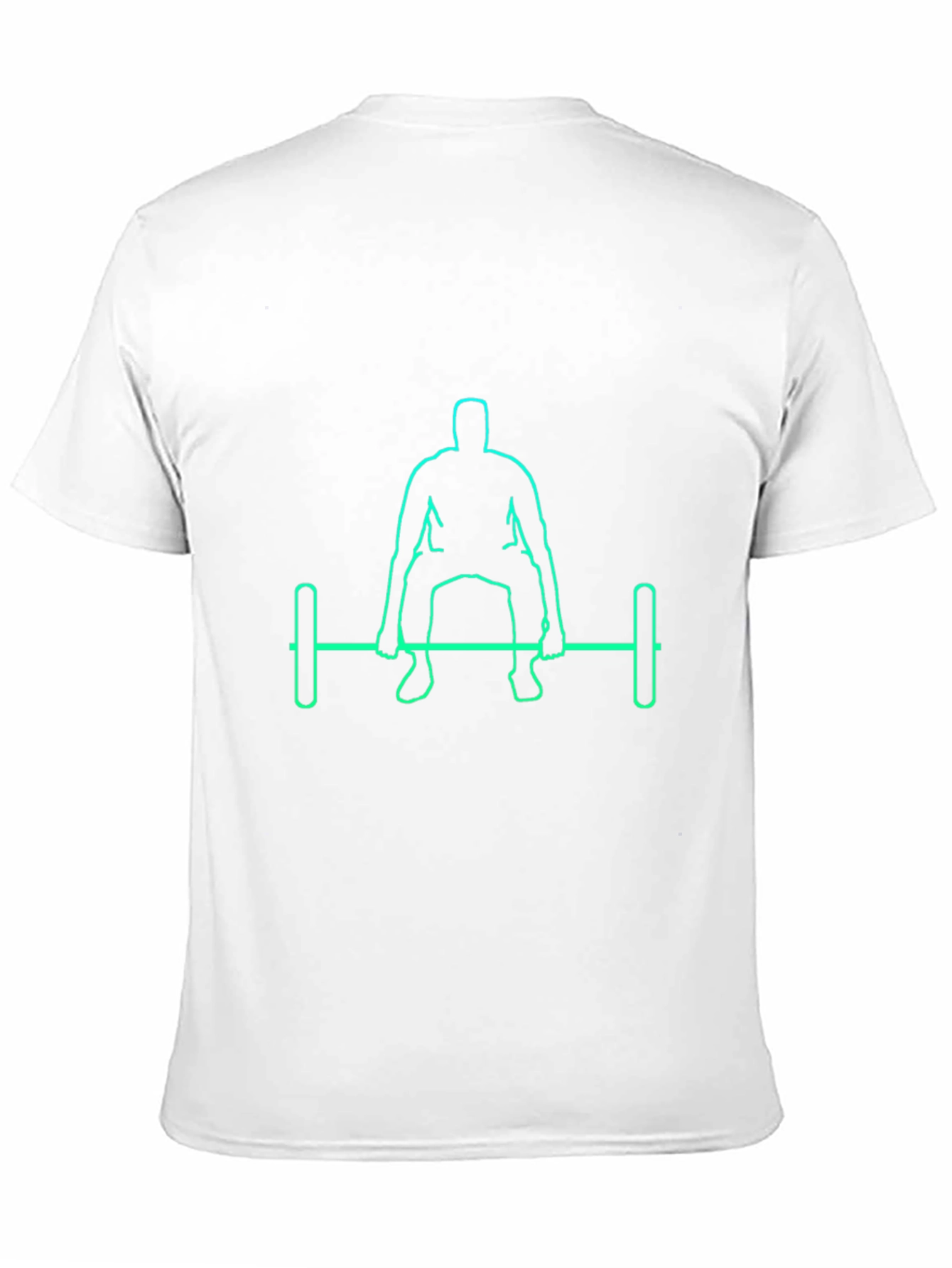 Black T-Shirt with Neon Weightlifter Graphic