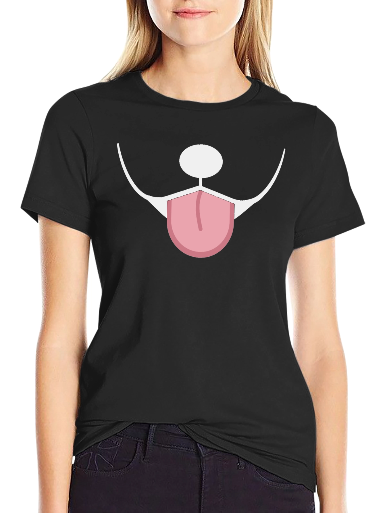Funny Dog Face Graphic Tee - Unisex Black T-Shirt