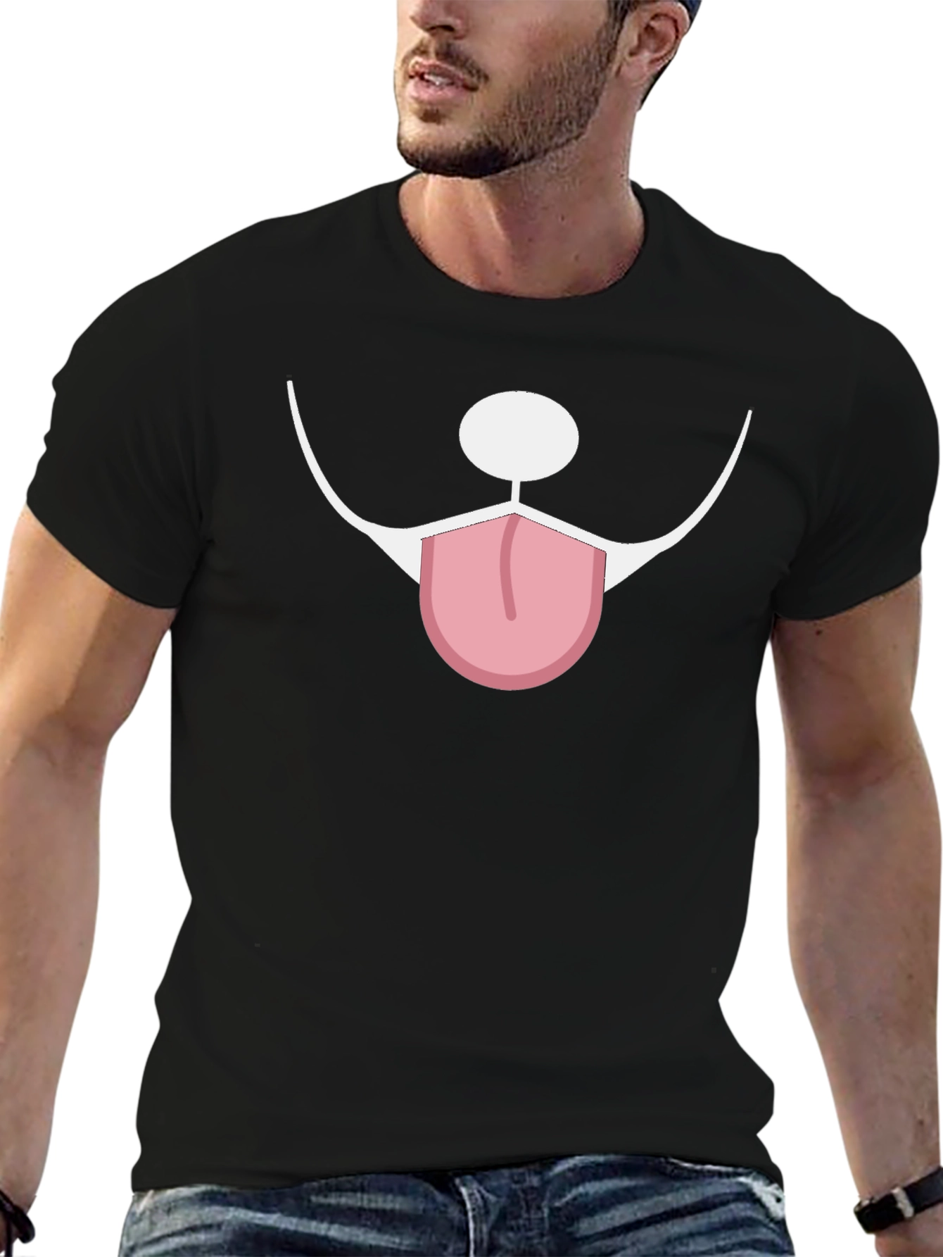 Funny Dog Face Graphic Tee - Unisex Black T-Shirt